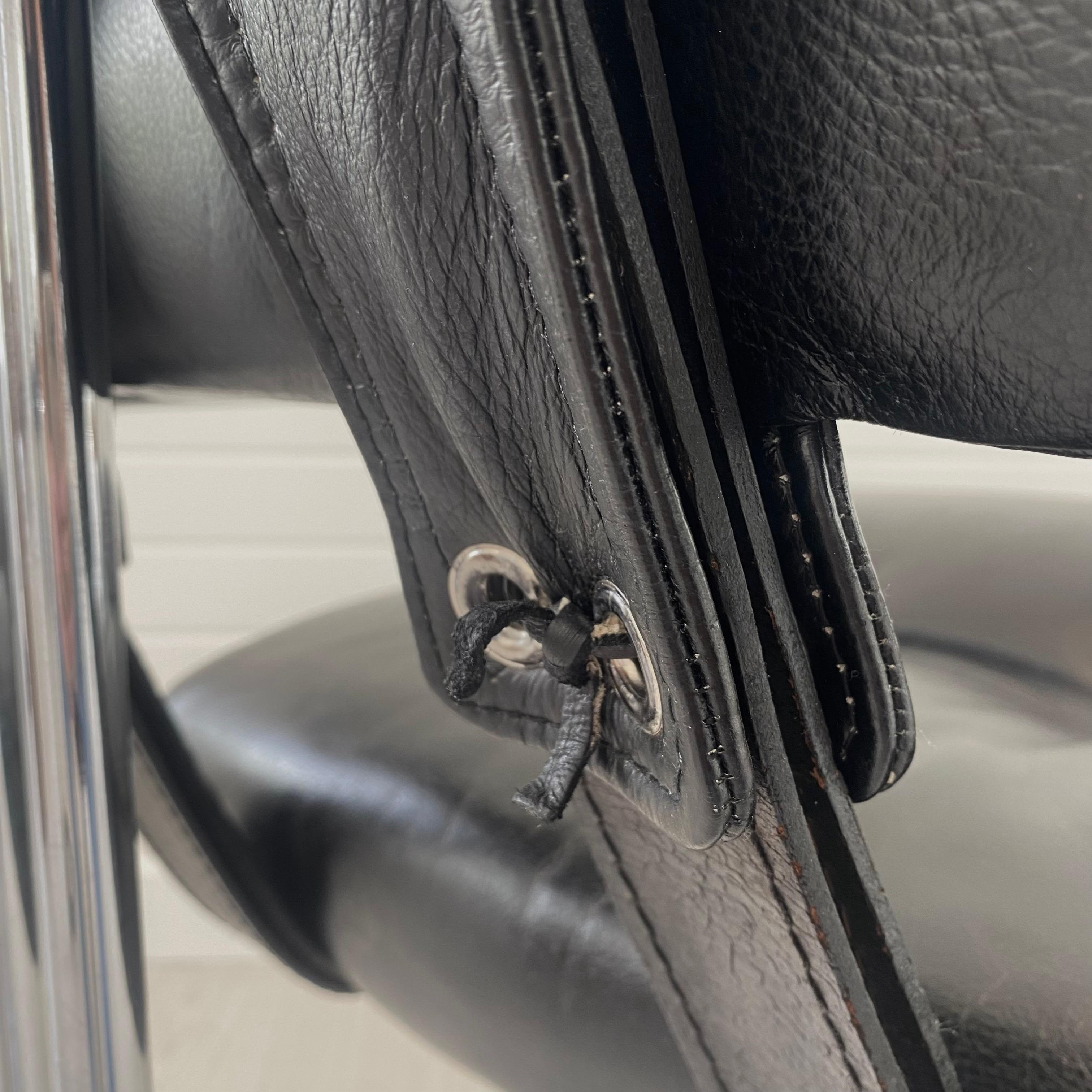 Guido Faleschini Tucroma Chair in Black Leather, 1970s Italy For Sale 6