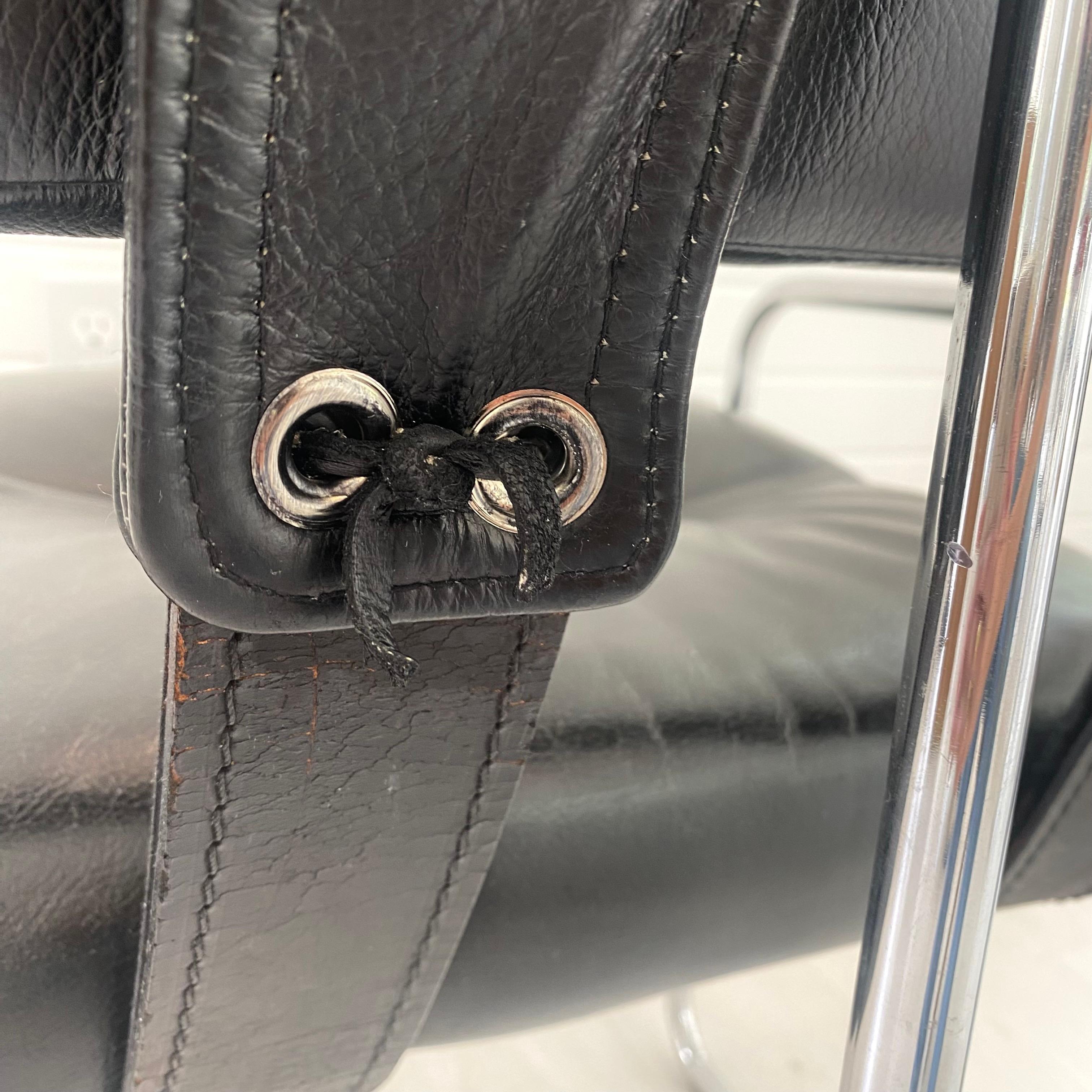 Guido Faleschini Tucroma Chair in Black Leather, 1970s Italy For Sale 7