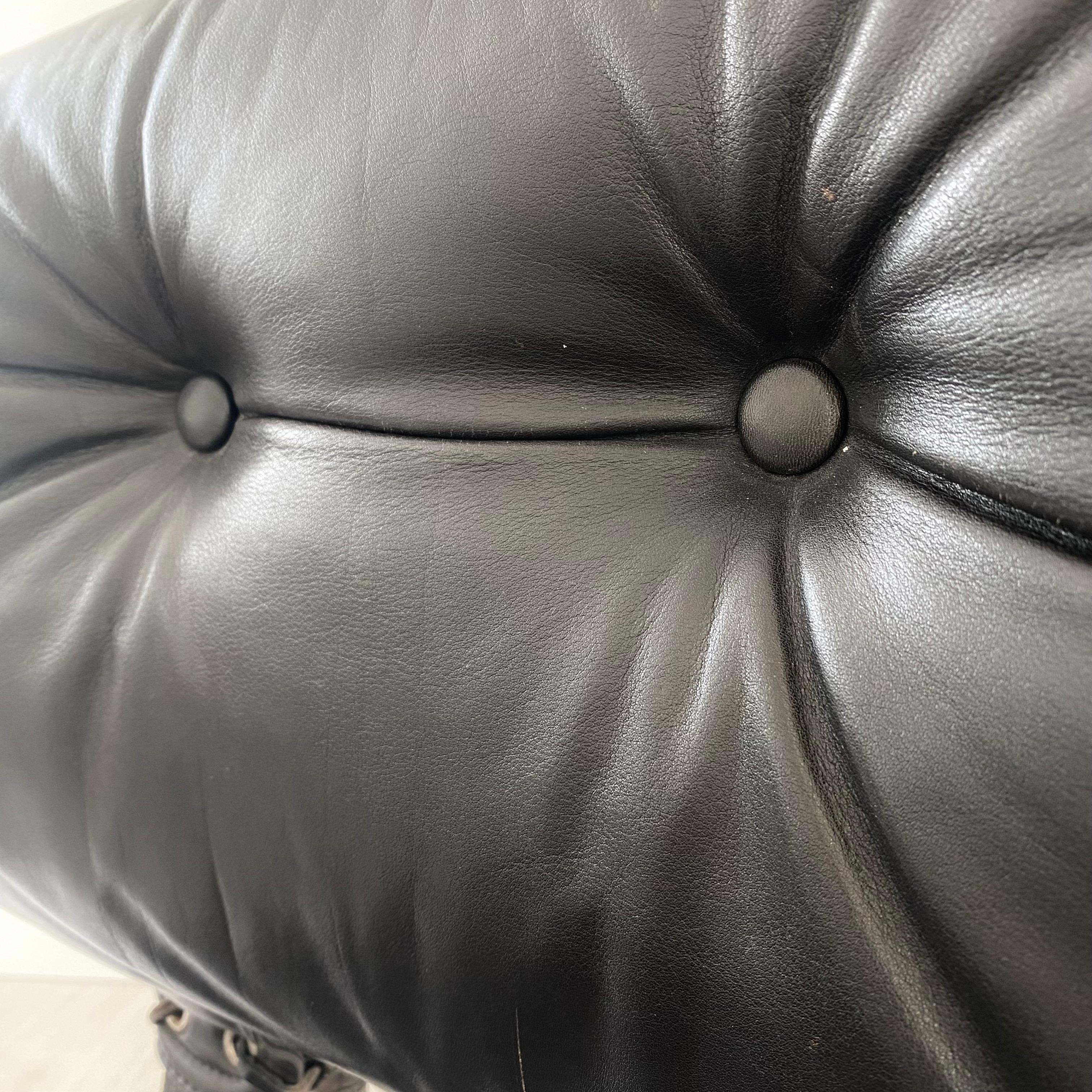 Guido Faleschini Tucroma Chair in Black Leather, 1970s Italy 8