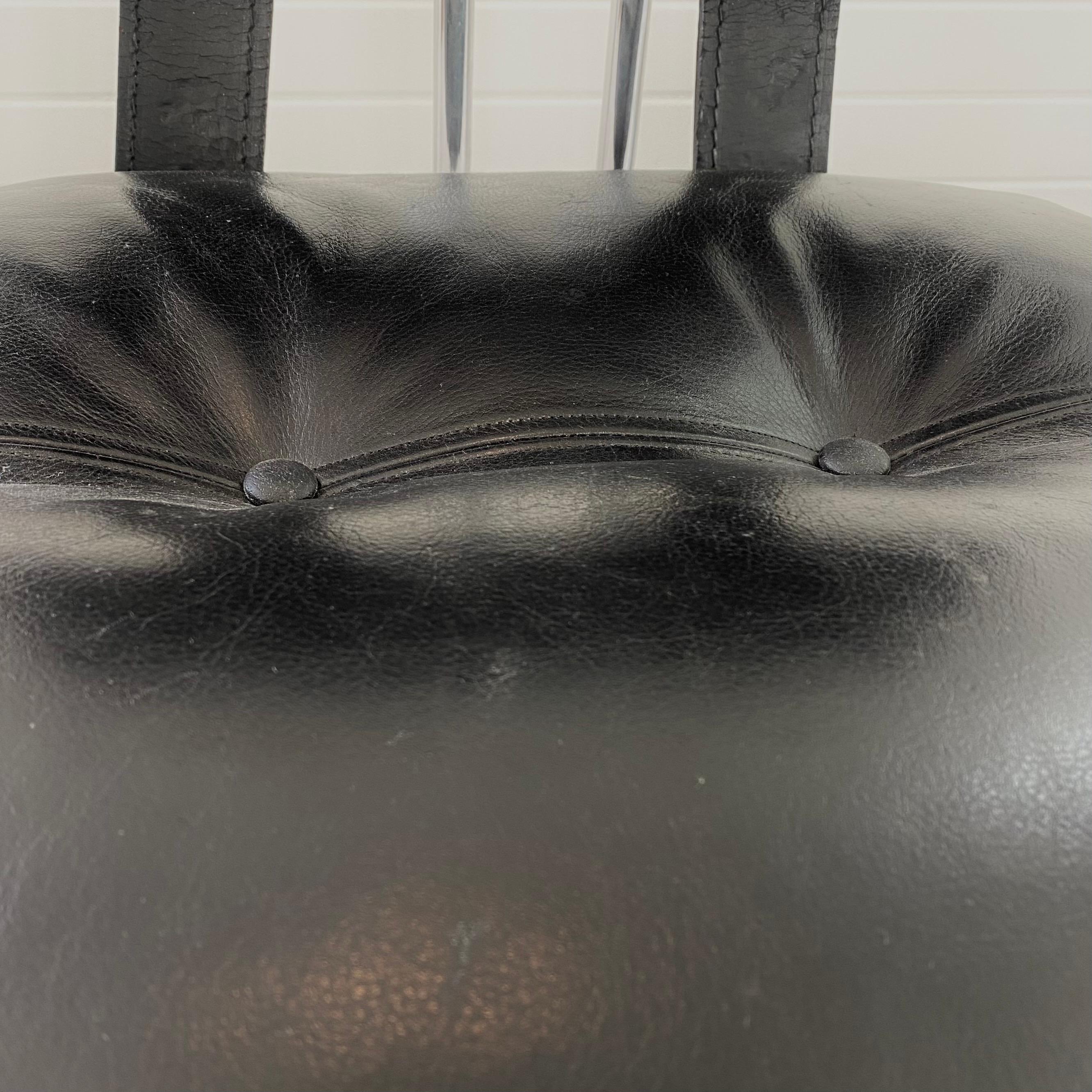Guido Faleschini Tucroma Chair in Black Leather, 1970s Italy For Sale 2