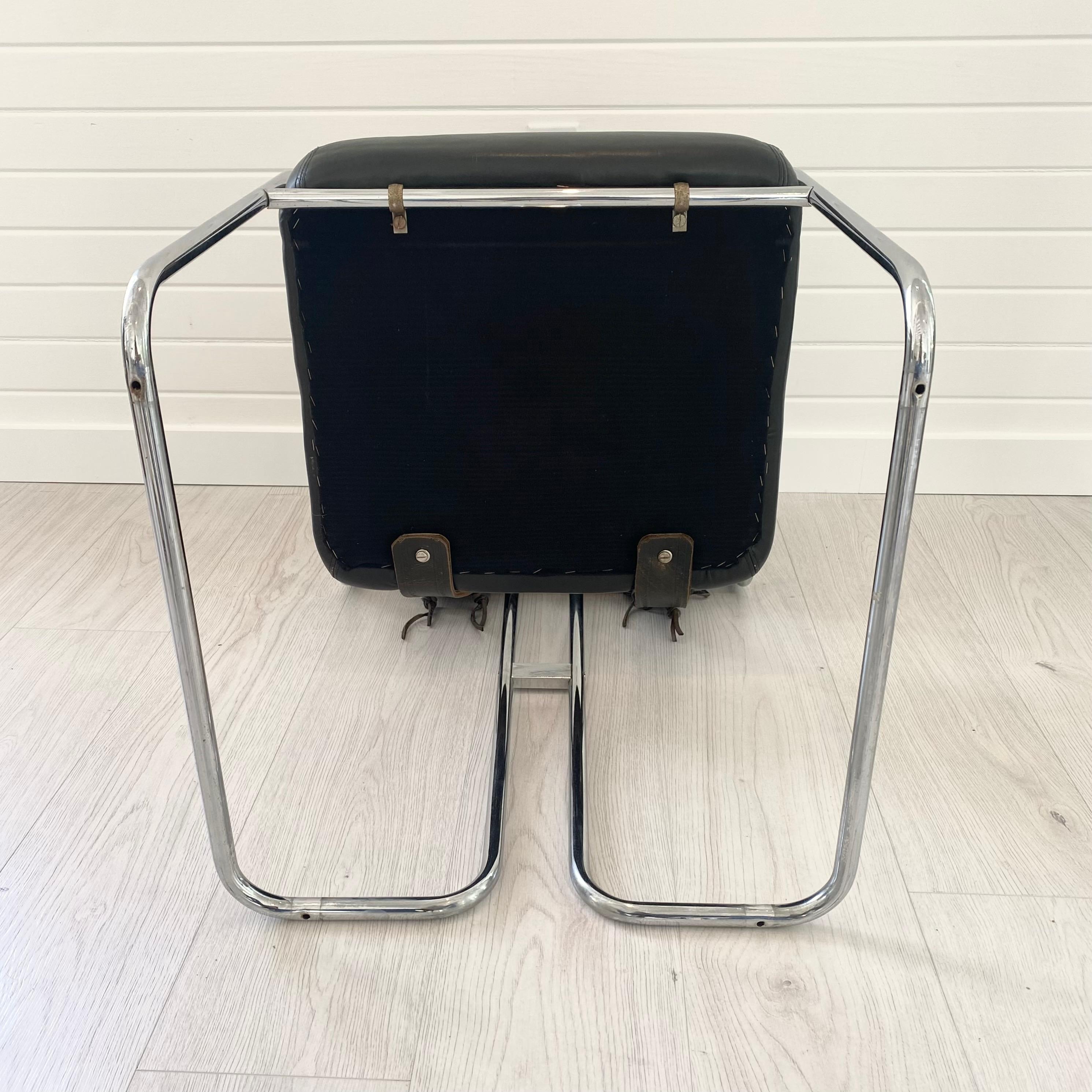 Guido Faleschini Tucroma Chair in Black Leather, 1970s Italy 3