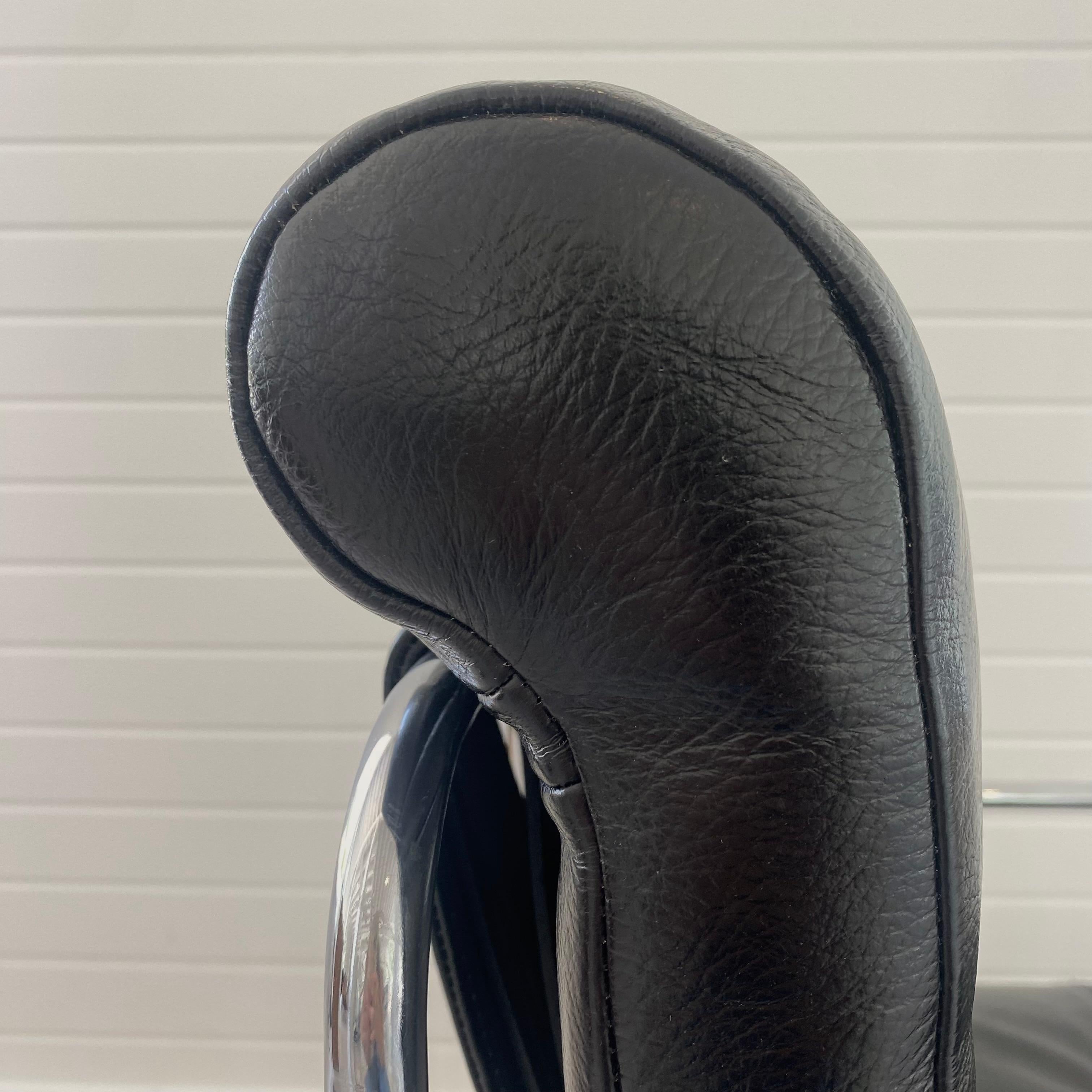Guido Faleschini Tucroma Chair in Black Leather, 1970s Italy For Sale 4