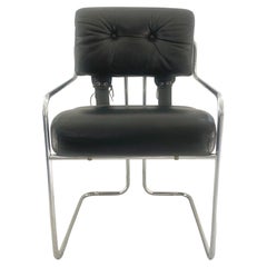 Guido Faleschini Tucroma Chair in Black Leather, 1970s Italy