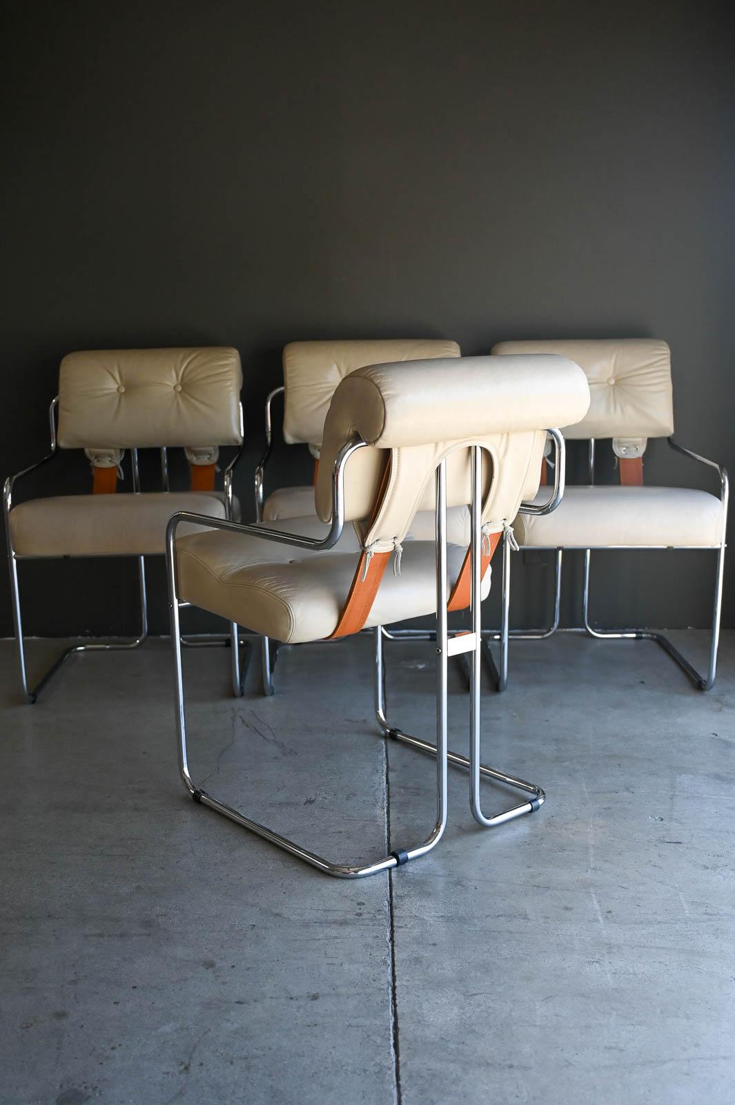 Mid-Century Modern Guido Faleschini Tucroma Chairs for i4 Mariani, Italy ca. 1970