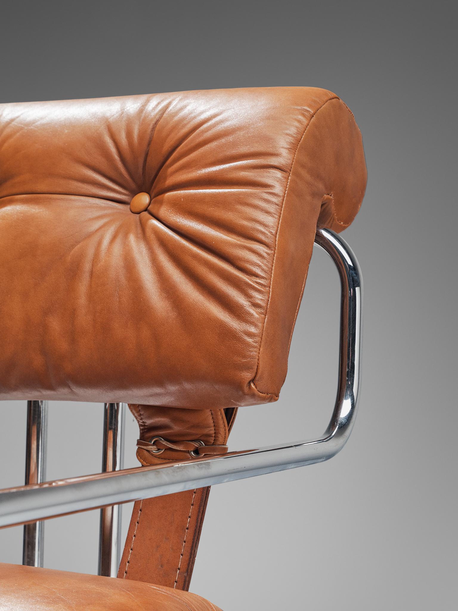 Guido Faleschini 'Tucroma' Chairs in Cognac Leather 1