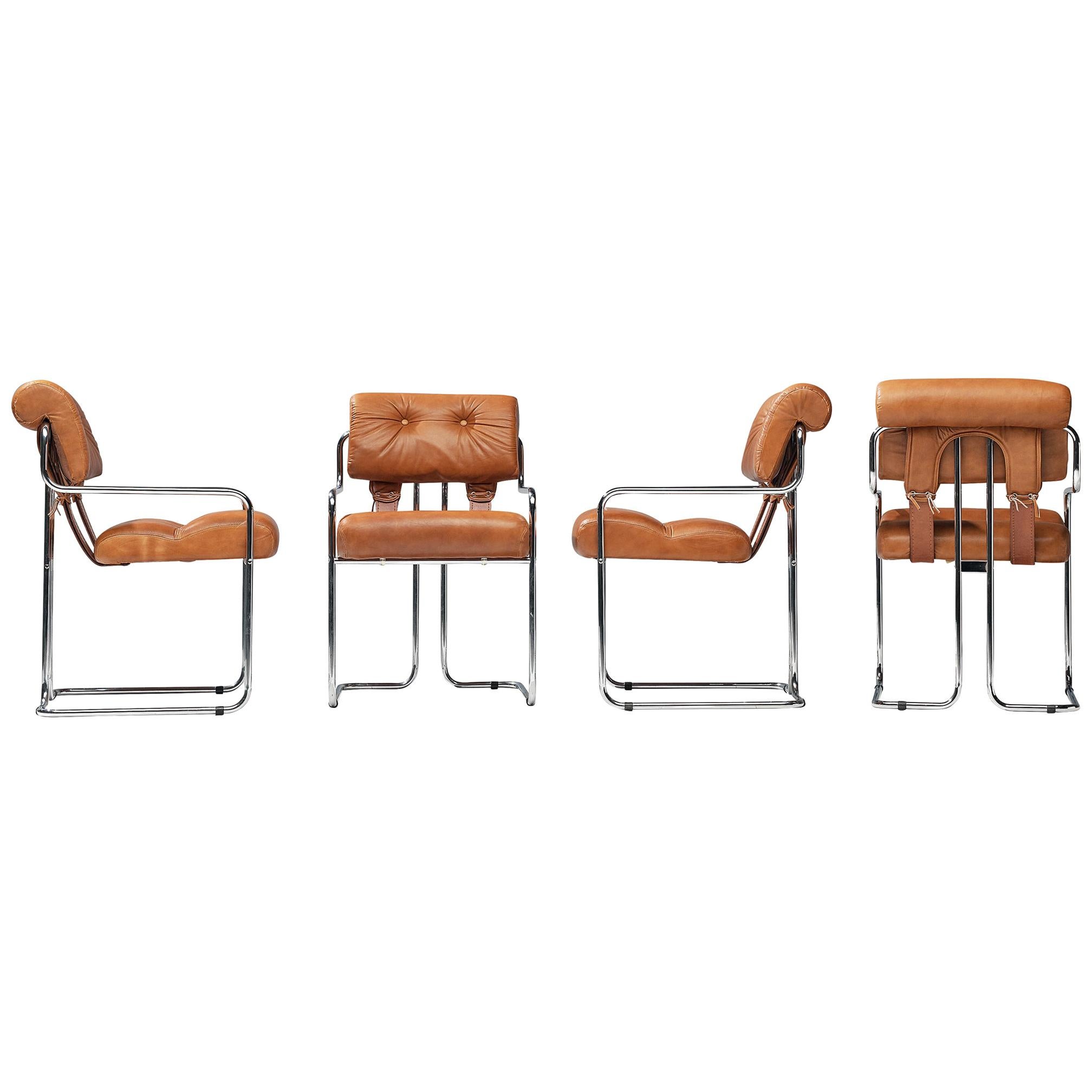 Guido Faleschini 'Tucroma' Chairs in Cognac Leather