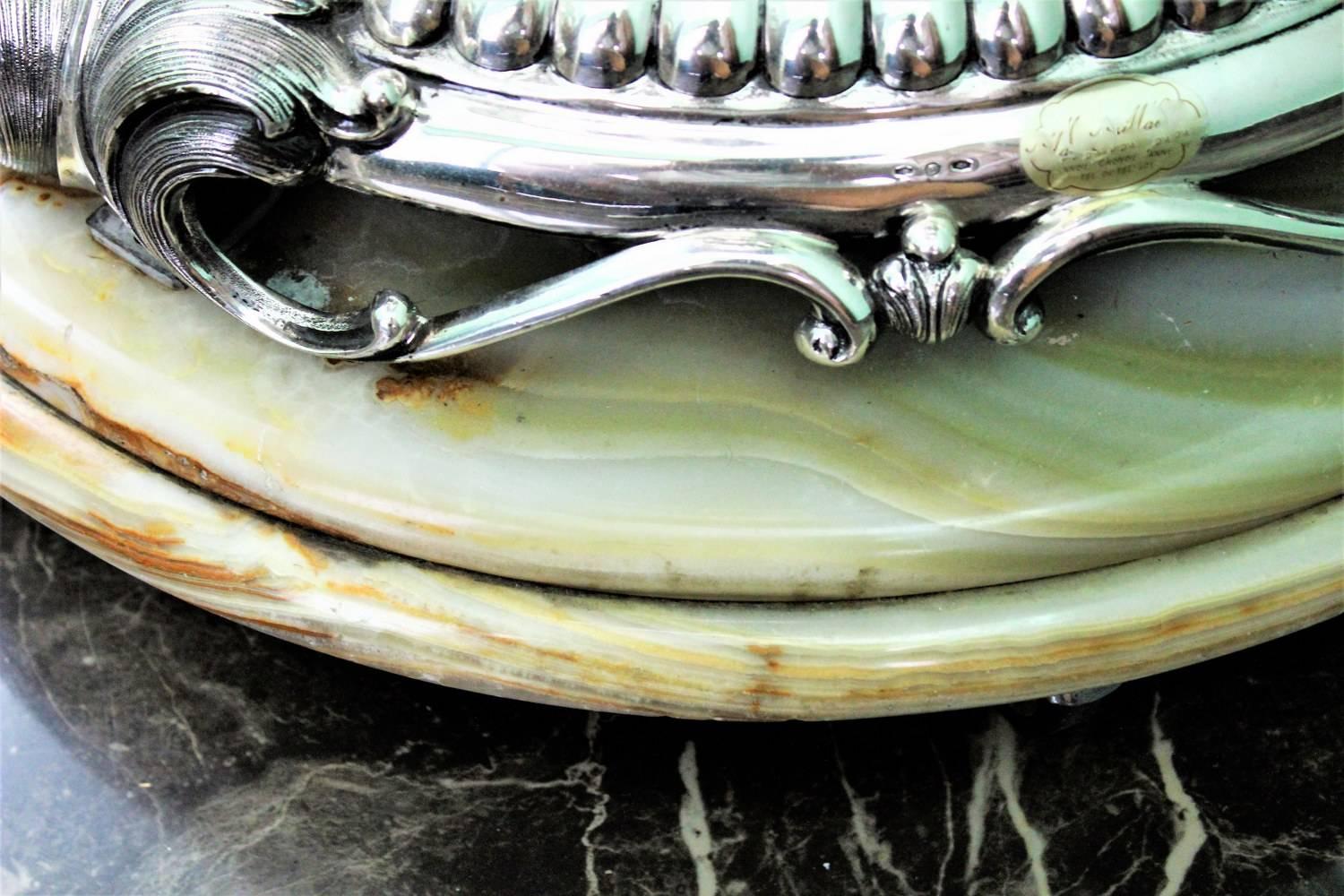 20th Century Silver and Marble Baroque Fountain, 1950s For Sale 11