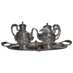Guido Fiorentini Milano 20th cent impressive  Set Sterling Silver "coffee&tea"