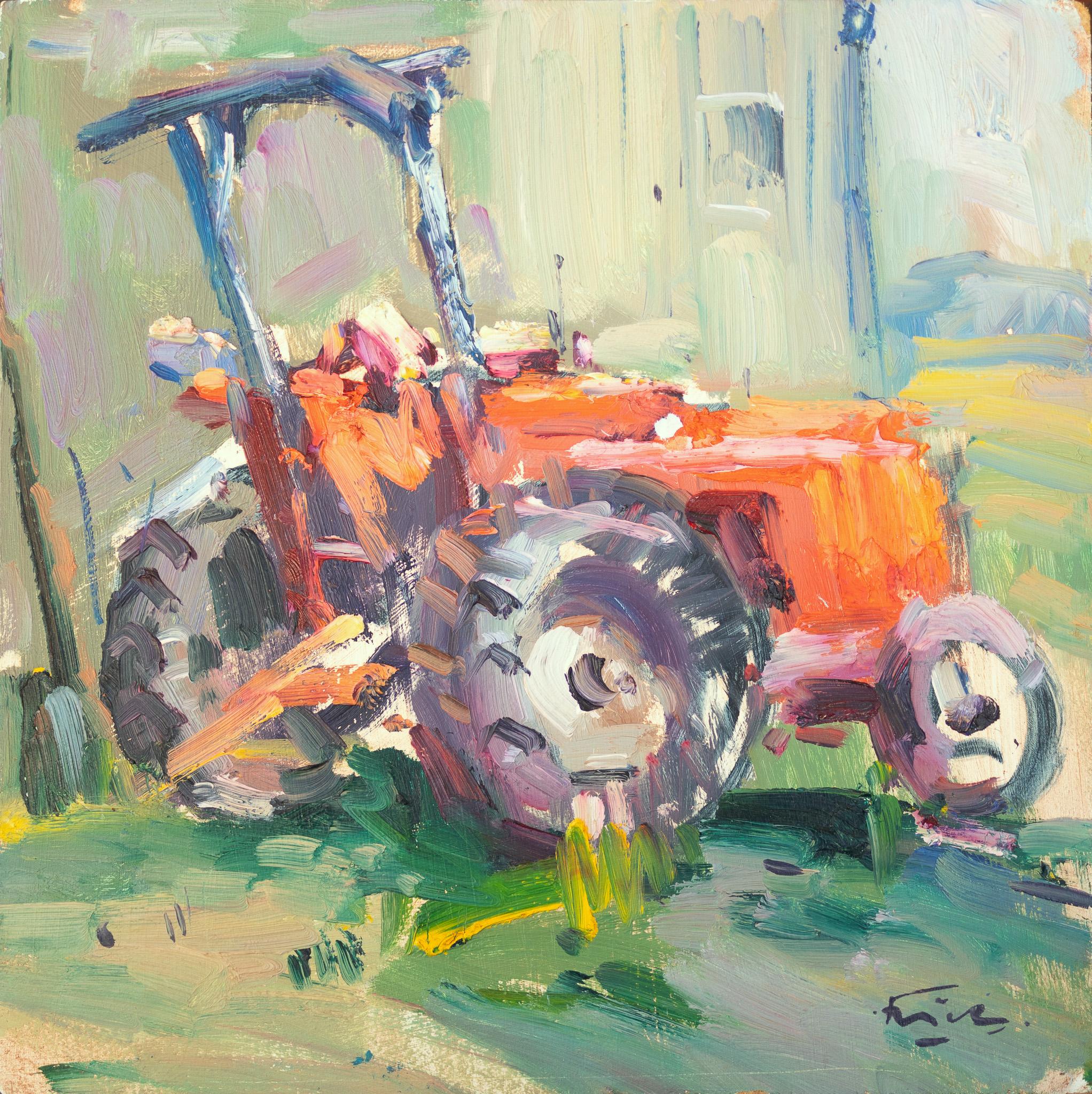 "Big Wheels" Impressionist Farm Scene
