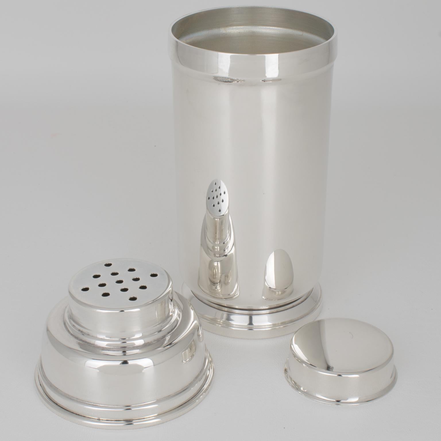 Guido Galbiati, Italia, Coctelera modernista de plata plateada Italiano en venta