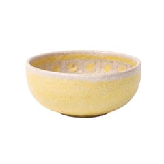 Guido Gambone Bowl, Yellow, Ceramic, Abstract, Geometric, Signed