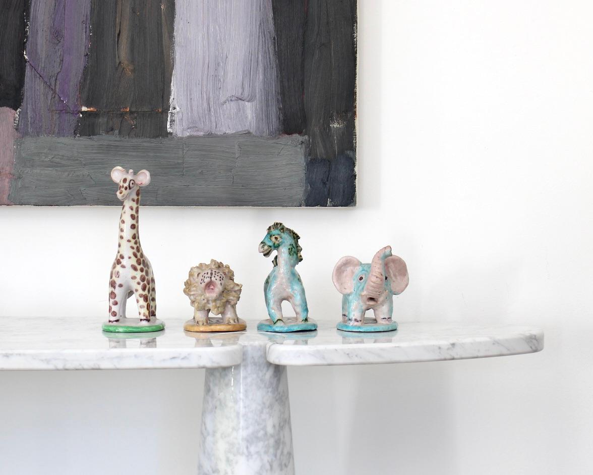 Set von vier italienischen Keramik-Tierskulpturen mit Tierfiguren aus Guido Gambone  im Angebot 12