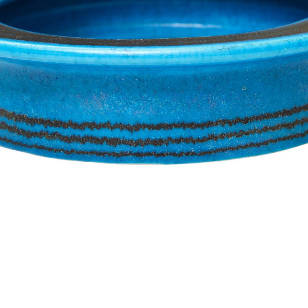 Gambone-Schale, Keramik, Bullseye, blaue Streifen, signiert im Angebot 2