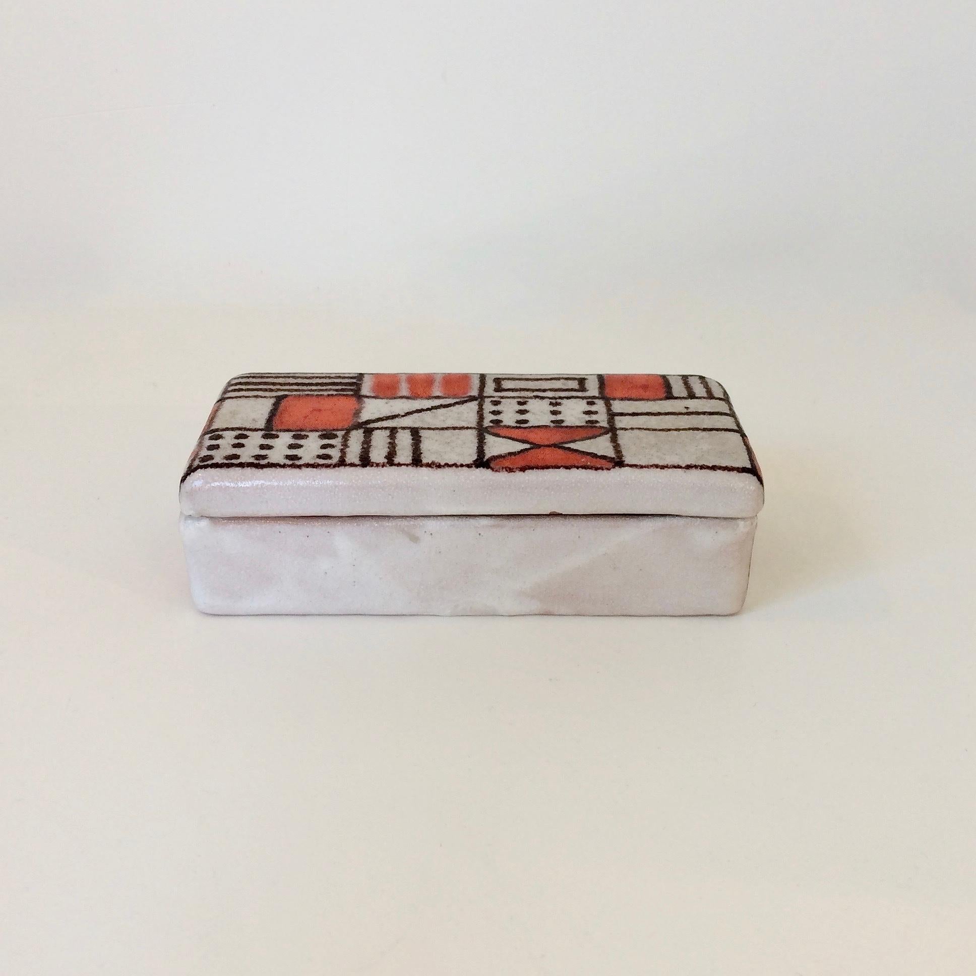 Guido Gambone Ceramic Box, circa 1950, Italy In Good Condition In Brussels, BE