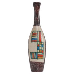 Keramik-Geometrische Vase von Guido Gambone, Italien, 1950