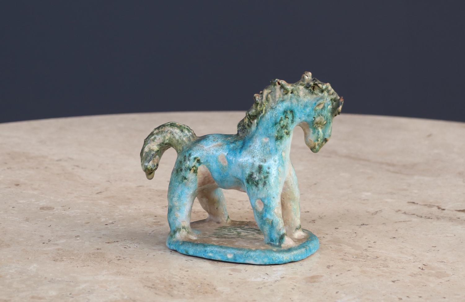 Keramik-Pferdskulptur aus Keramik von Guido Gambone (Moderne der Mitte des Jahrhunderts) im Angebot