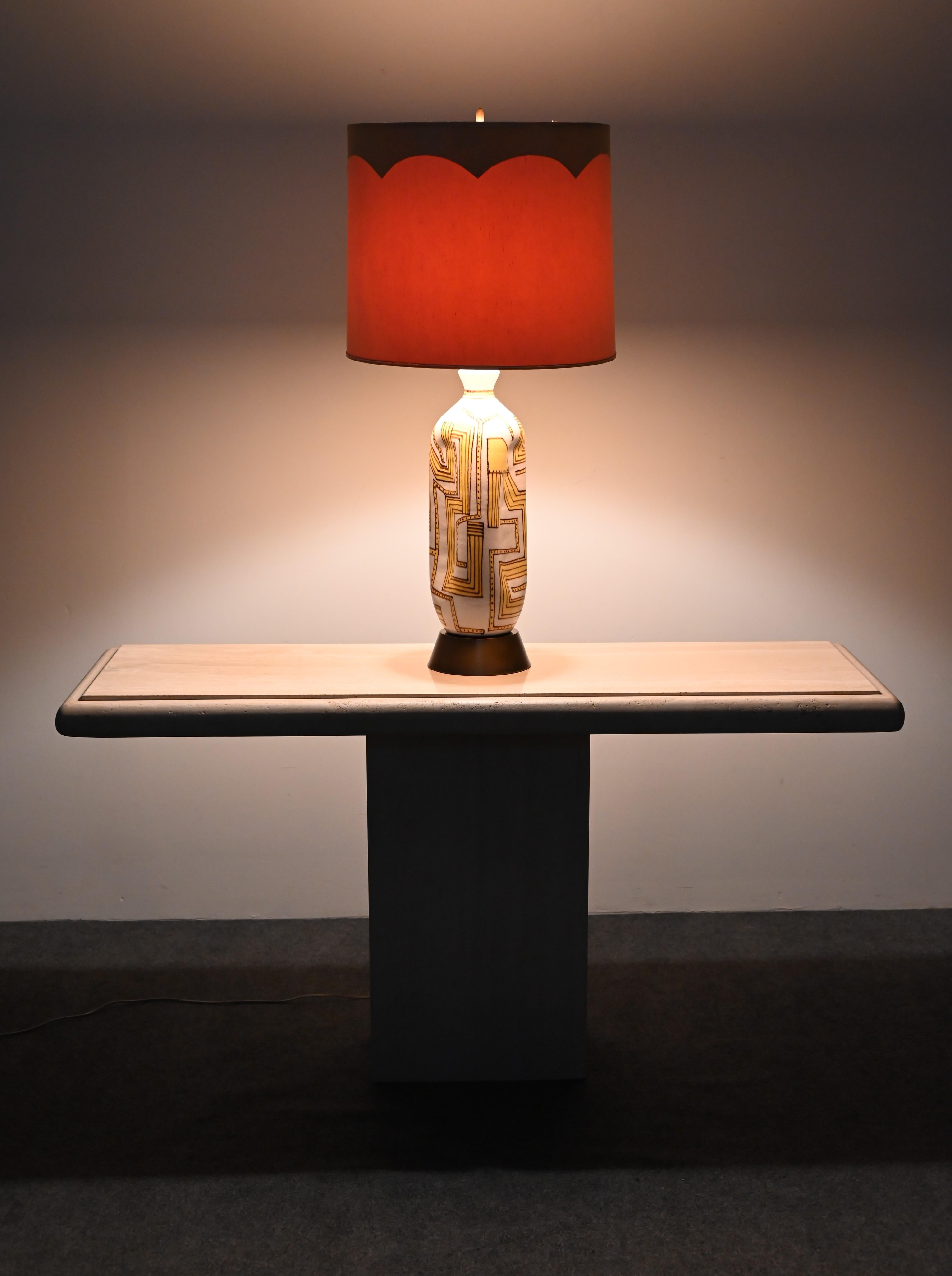 Guido Gambone Ceramic Lamp, Italy, 1955 For Sale 5