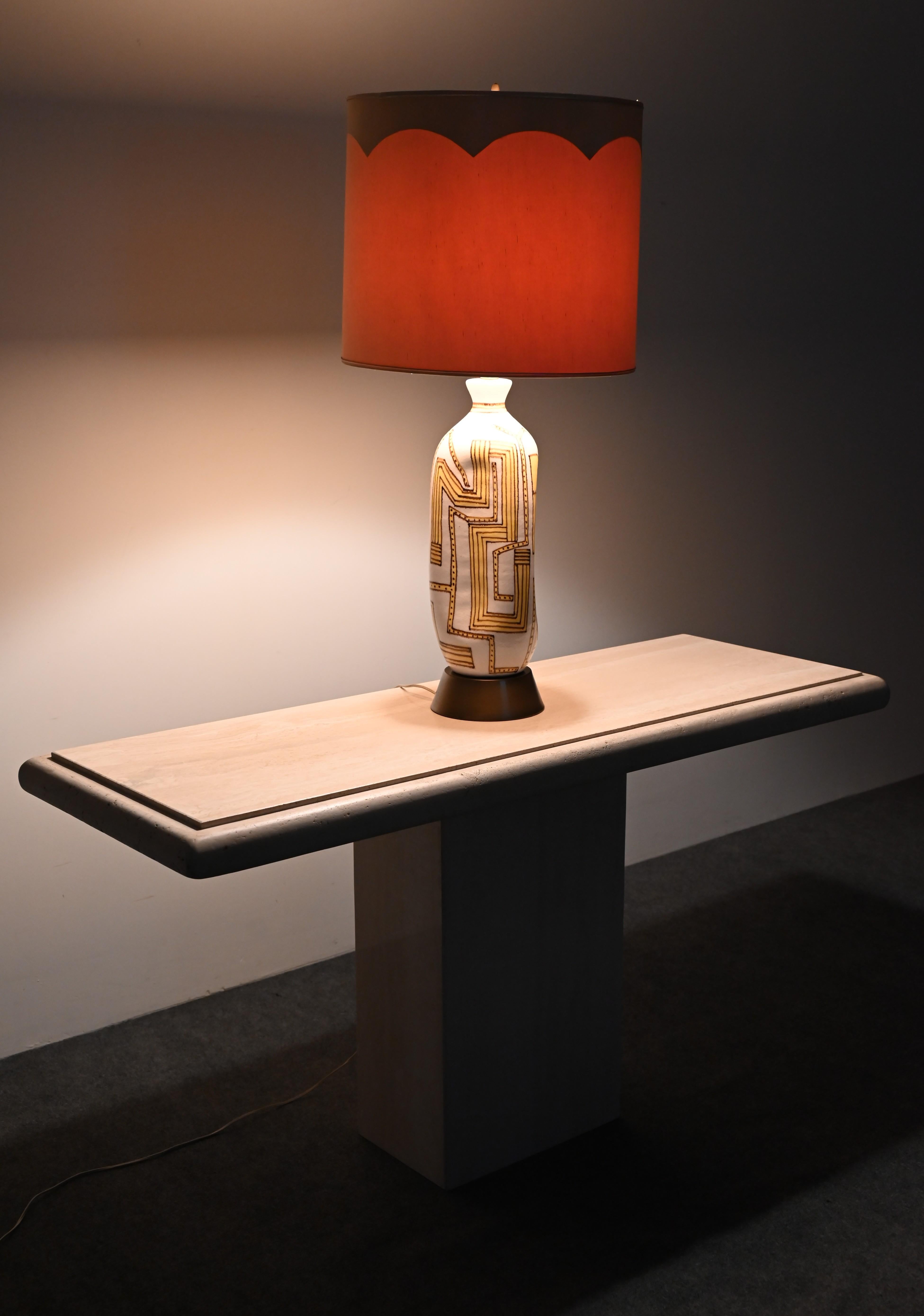Guido Gambone Ceramic Lamp, Italy, 1955 For Sale 6