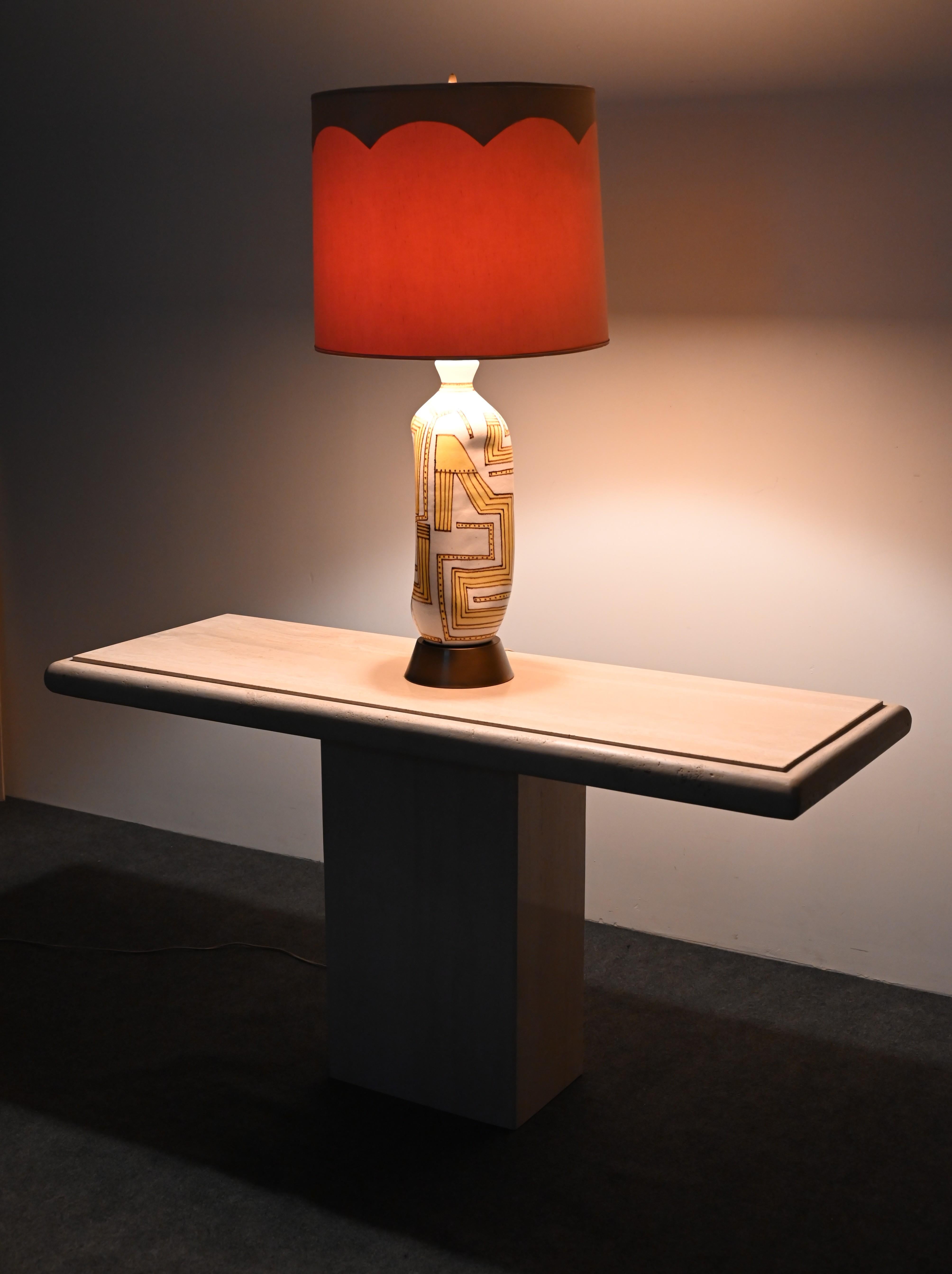 Guido Gambone Ceramic Lamp, Italy, 1955 For Sale 7