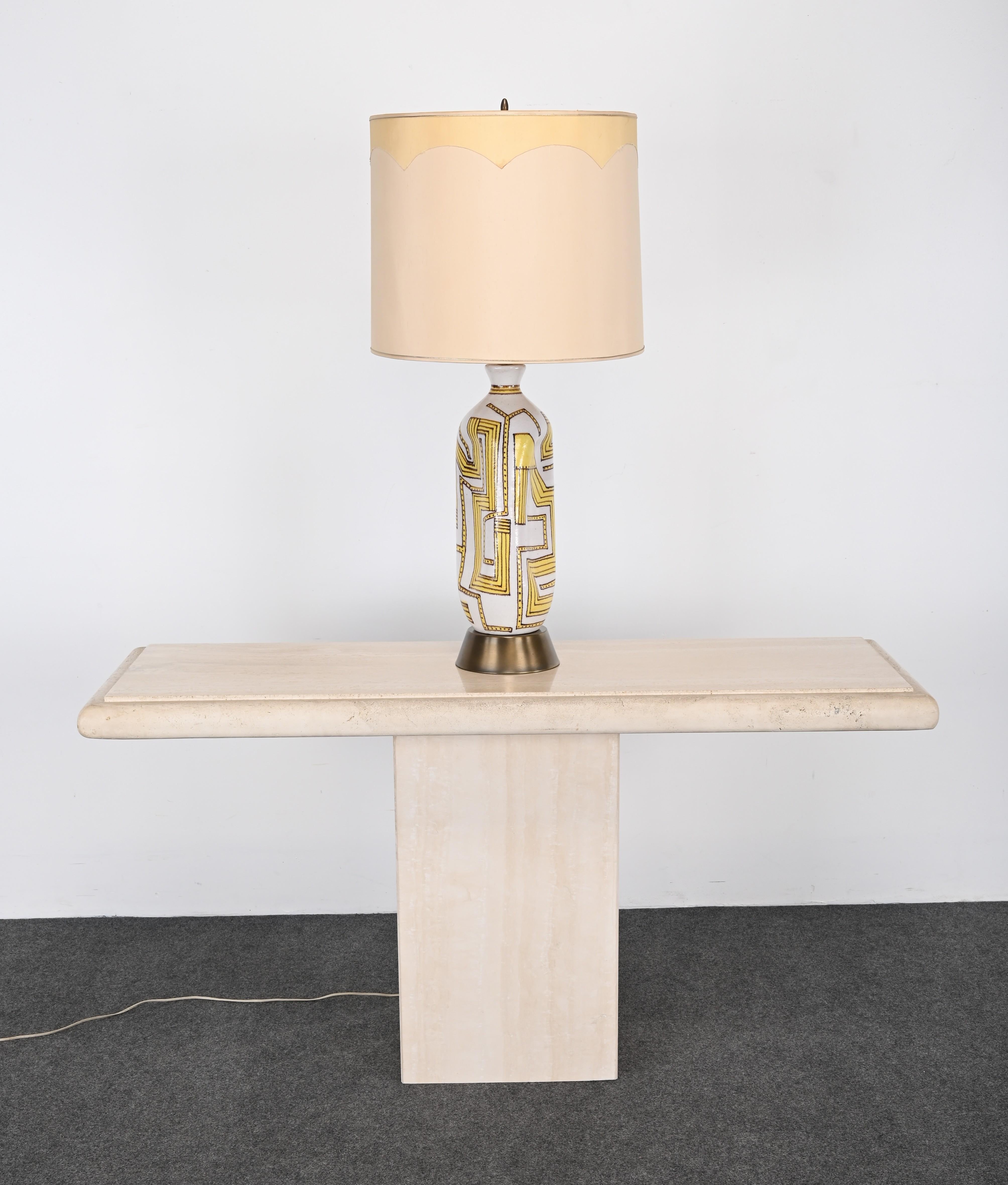 Guido Gambone Ceramic Lamp, Italy, 1955 For Sale 8