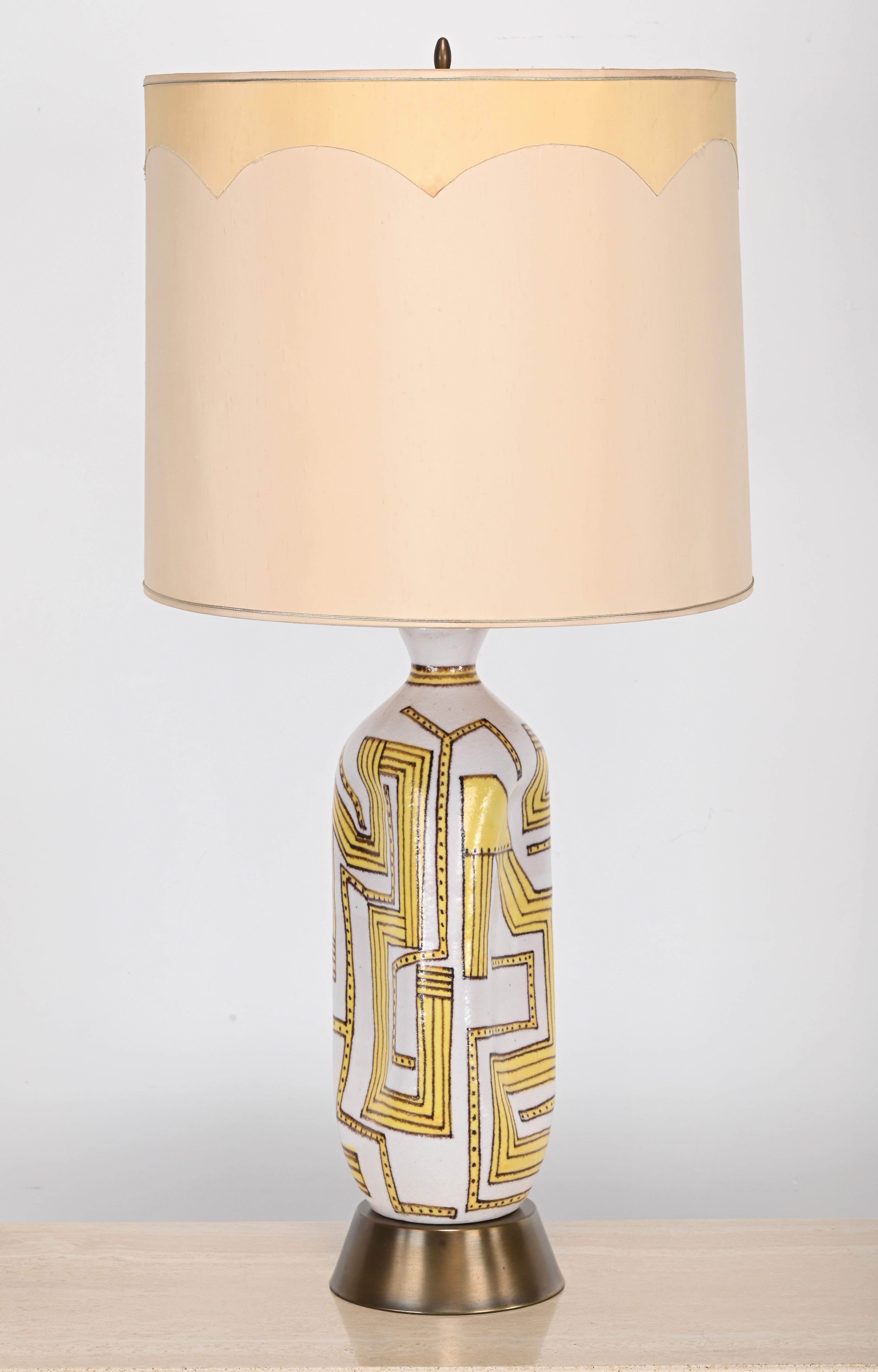 Guido Gambone Ceramic Lamp, Italy, 1955 For Sale 9