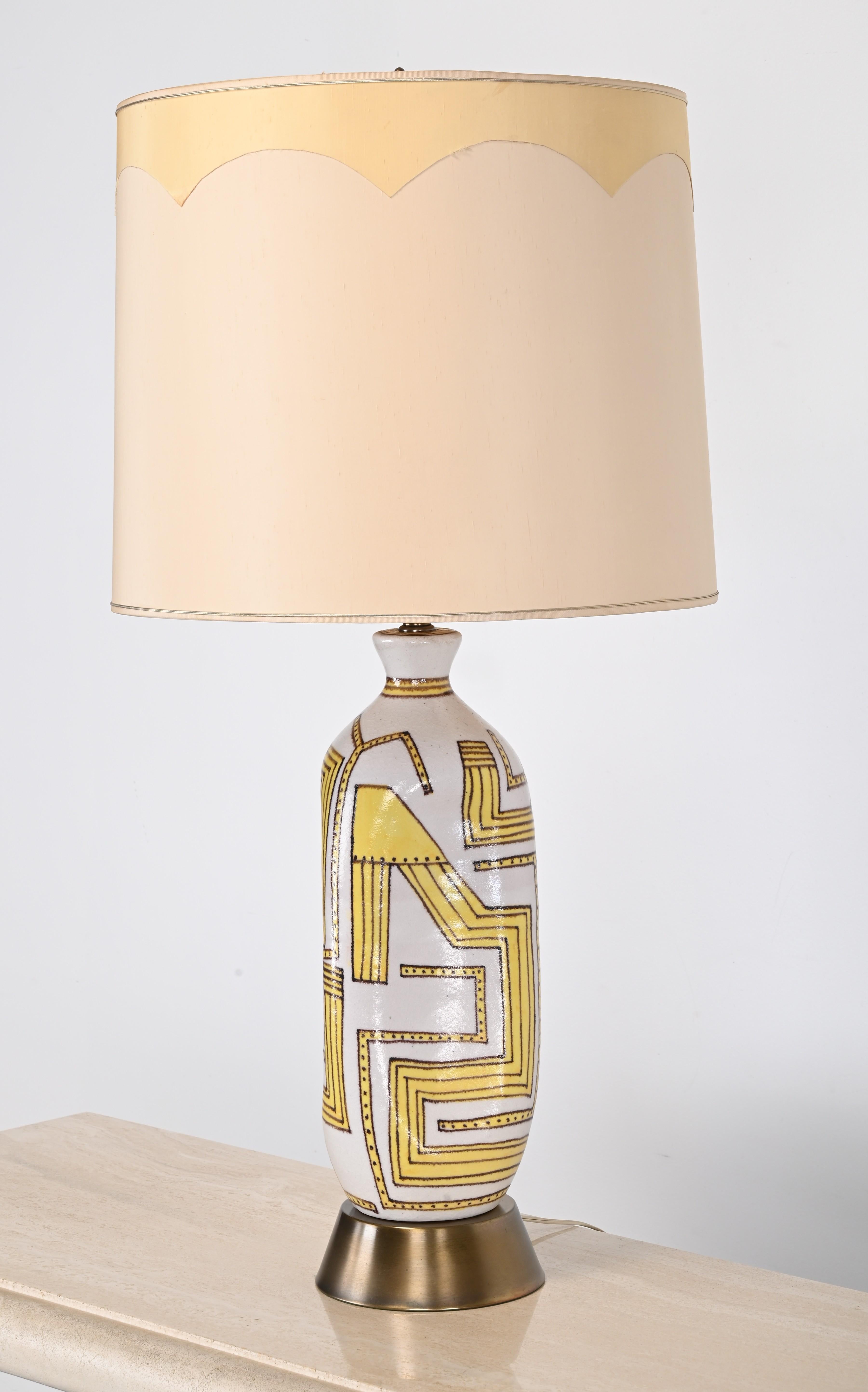 Guido Gambone Ceramic Lamp, Italy, 1955 For Sale 11