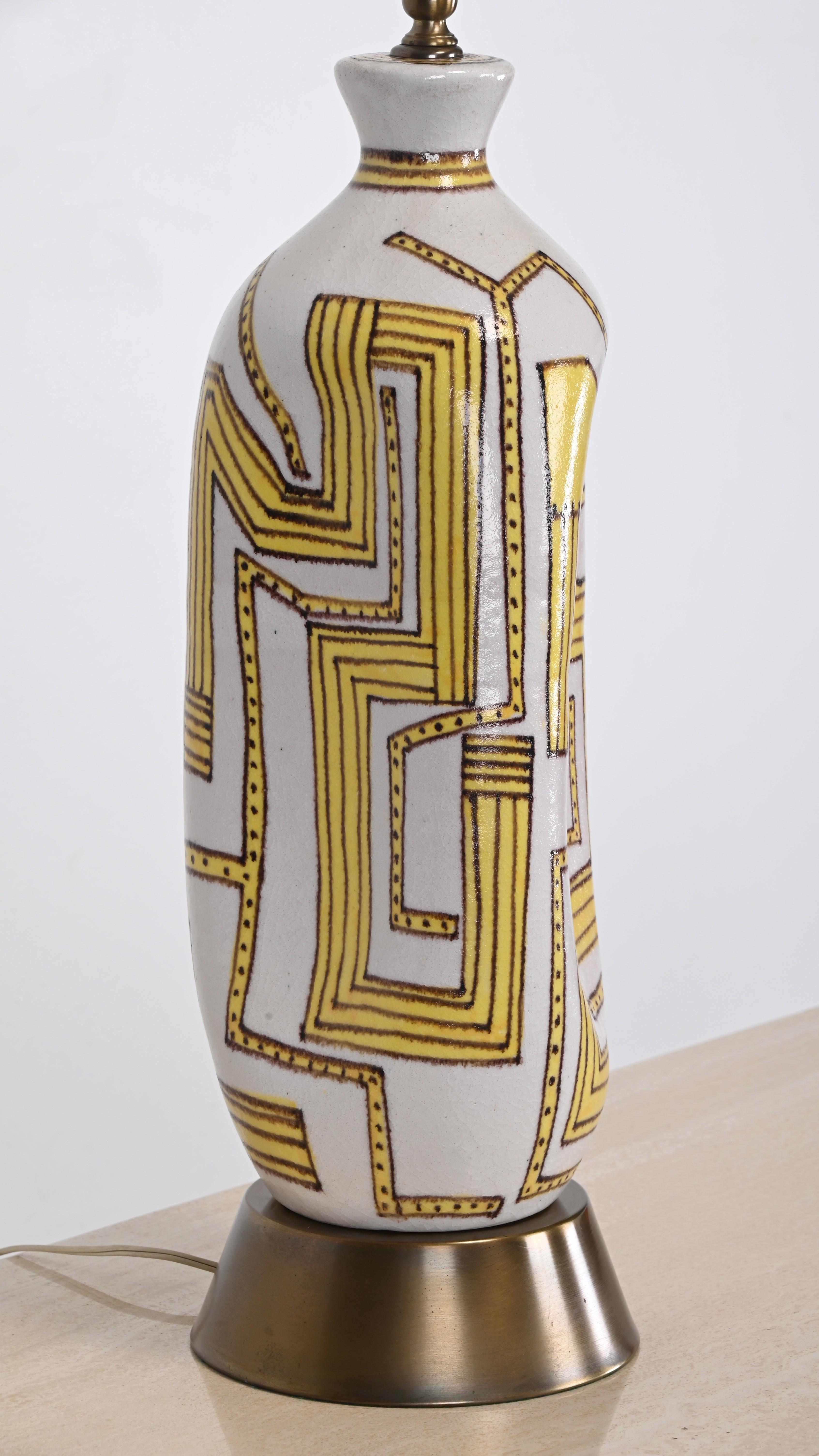Modern Guido Gambone Ceramic Lamp, Italy, 1955 For Sale