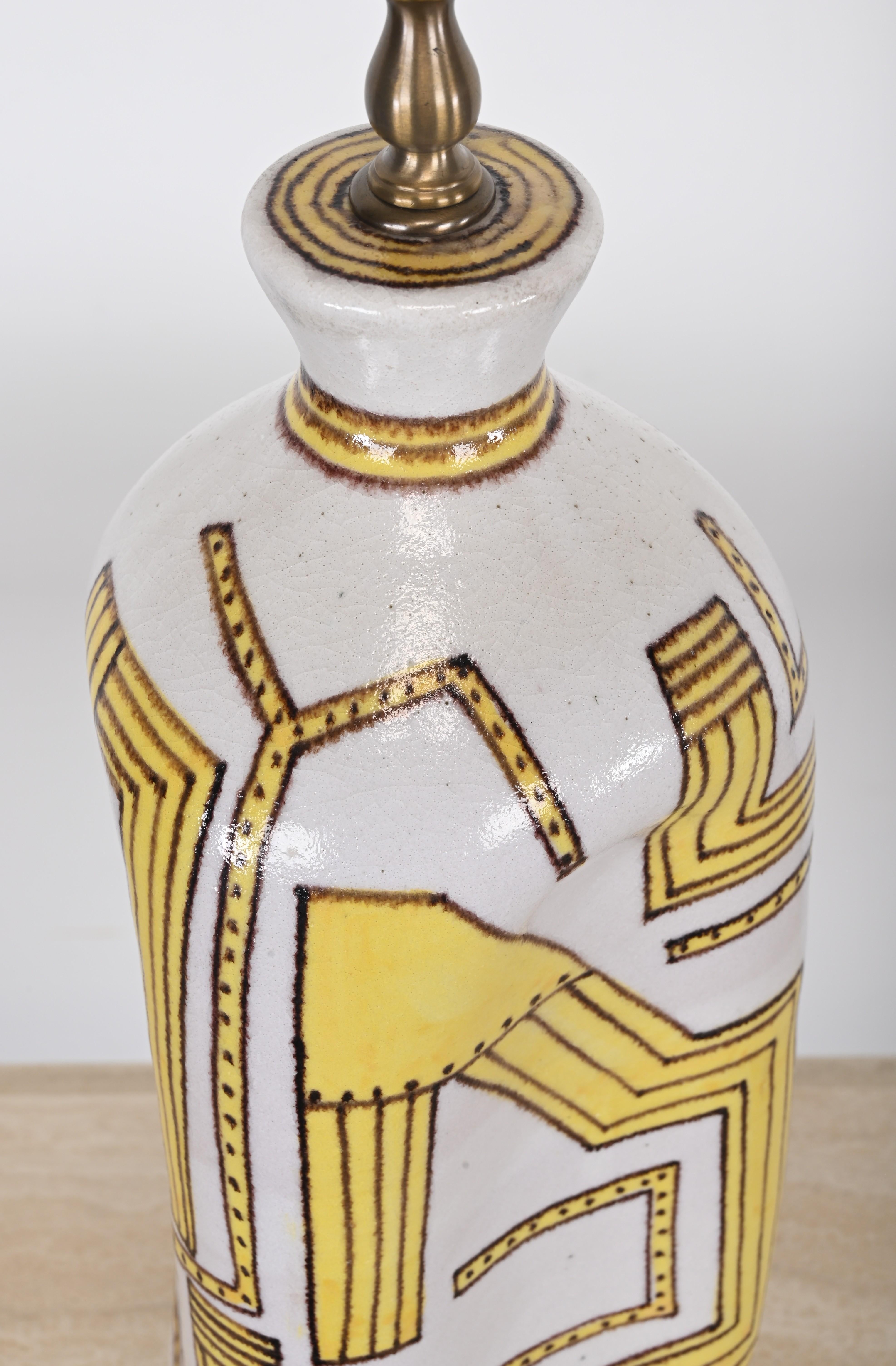 Guido Gambone Ceramic Lamp, Italy, 1955 In Good Condition For Sale In Hamburg, PA