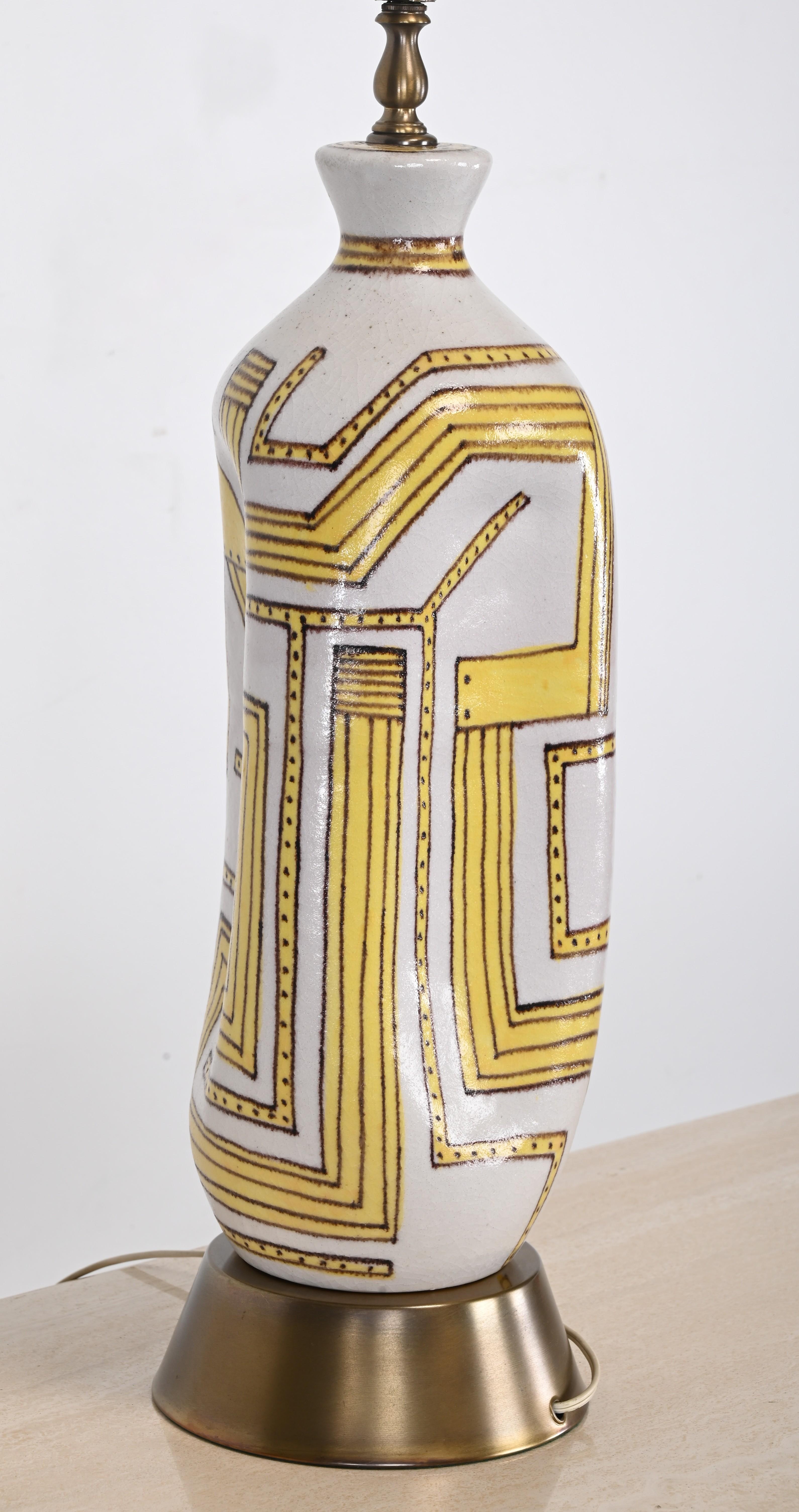 Guido Gambone Ceramic Lamp, Italy, 1955 For Sale 2