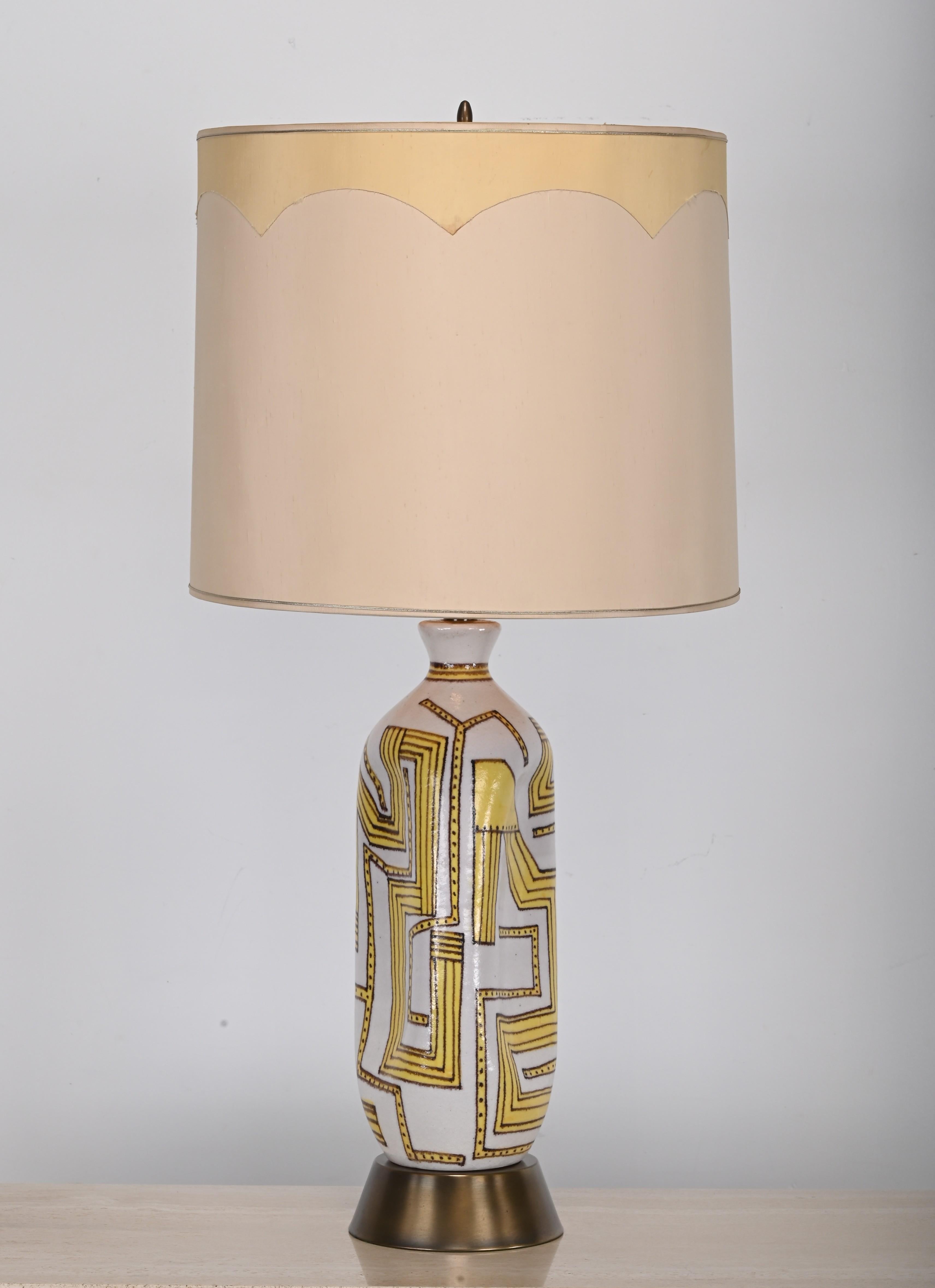 Guido Gambone Ceramic Lamp, Italy, 1955 For Sale 3
