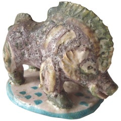 Vintage Guido Gambone Ceramic/Pottery, Boar, Sculpture Stamped Signed Donkey Mark