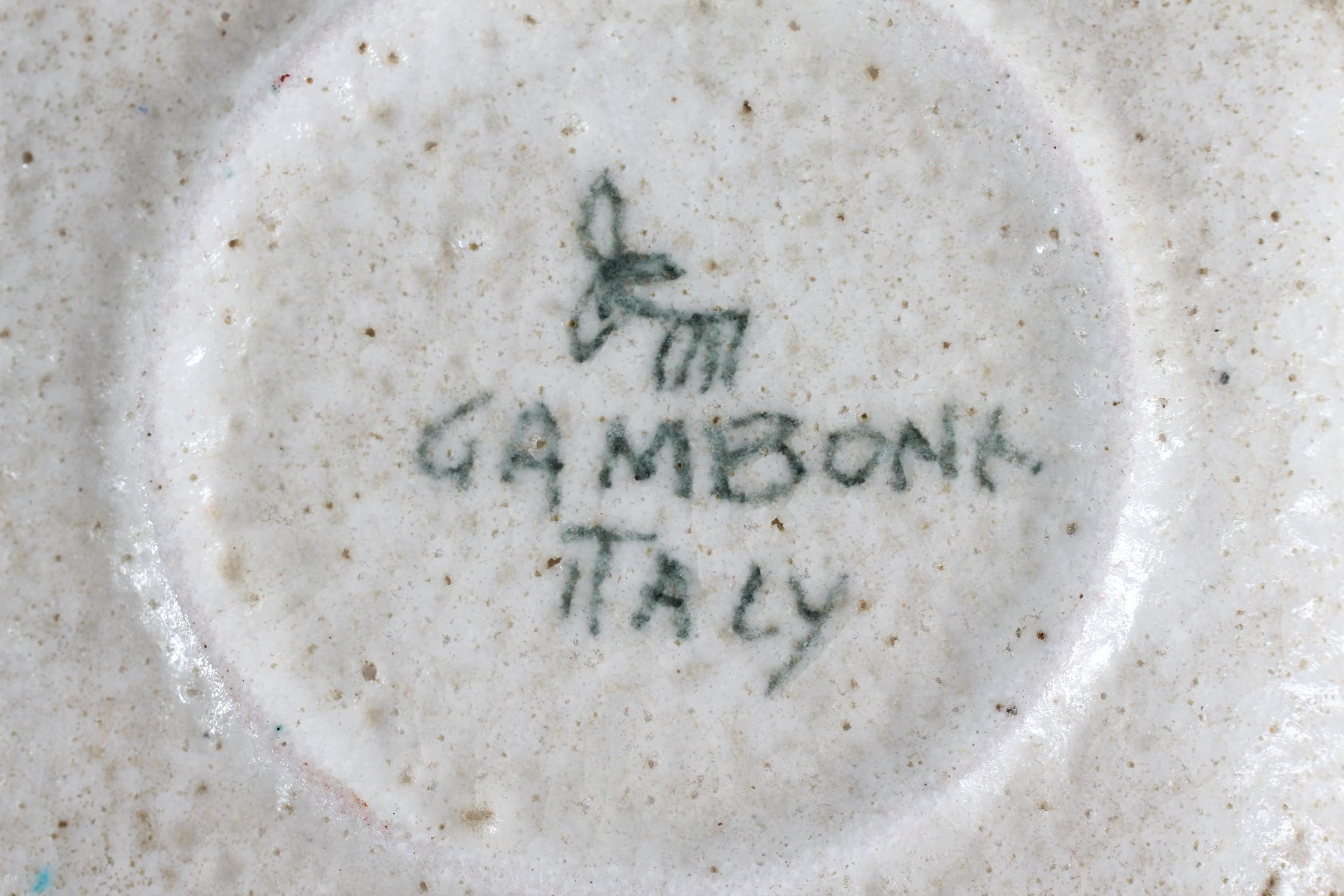 Mid-20th Century Guido Gambone Decorative Square Ceramic Tray Hand-Painted in Italy 1950s For Sale