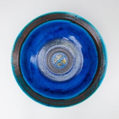 Guido Gambone Huge Blue Ceramic Bowl