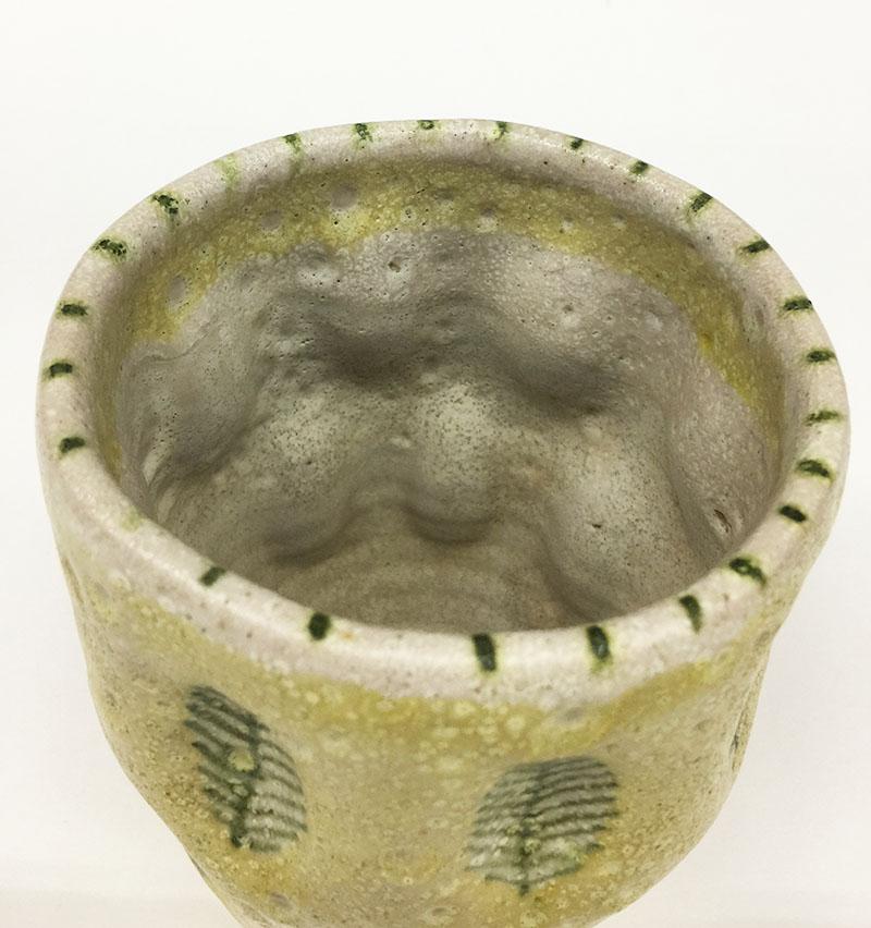 Italienische zylindrische Keramikvase aus Keramik von Guido Gambone, 1950er Jahre (20. Jahrhundert) im Angebot