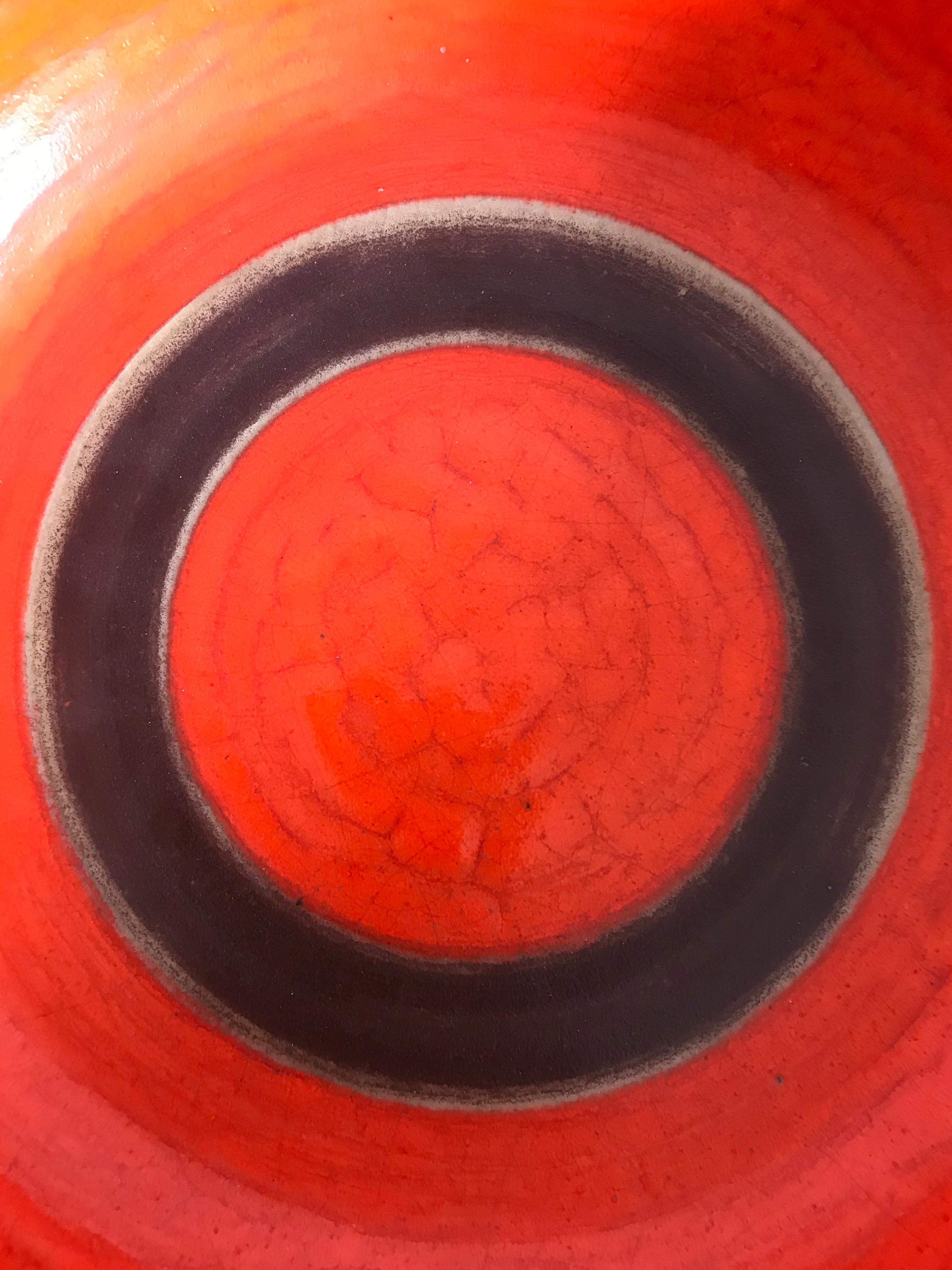 Painted Guido Gambone Italian Mid-Century Modern Design Centerpiece Ceramic Bowl, 1950s