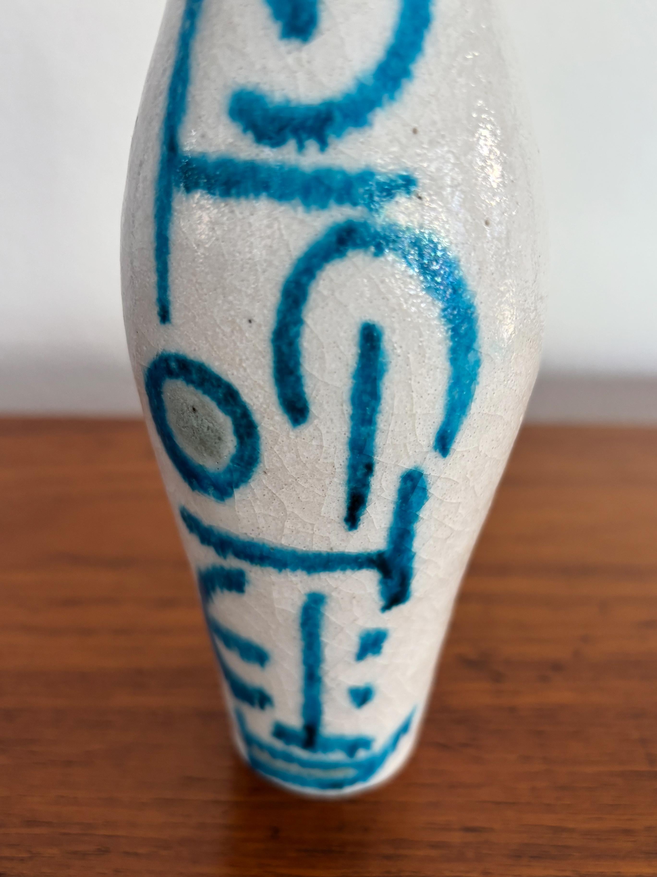 Guido Gambone Italienische Steingut-Keramikvase aus der Jahrhundertmitte 1950er Jahre im Angebot 1