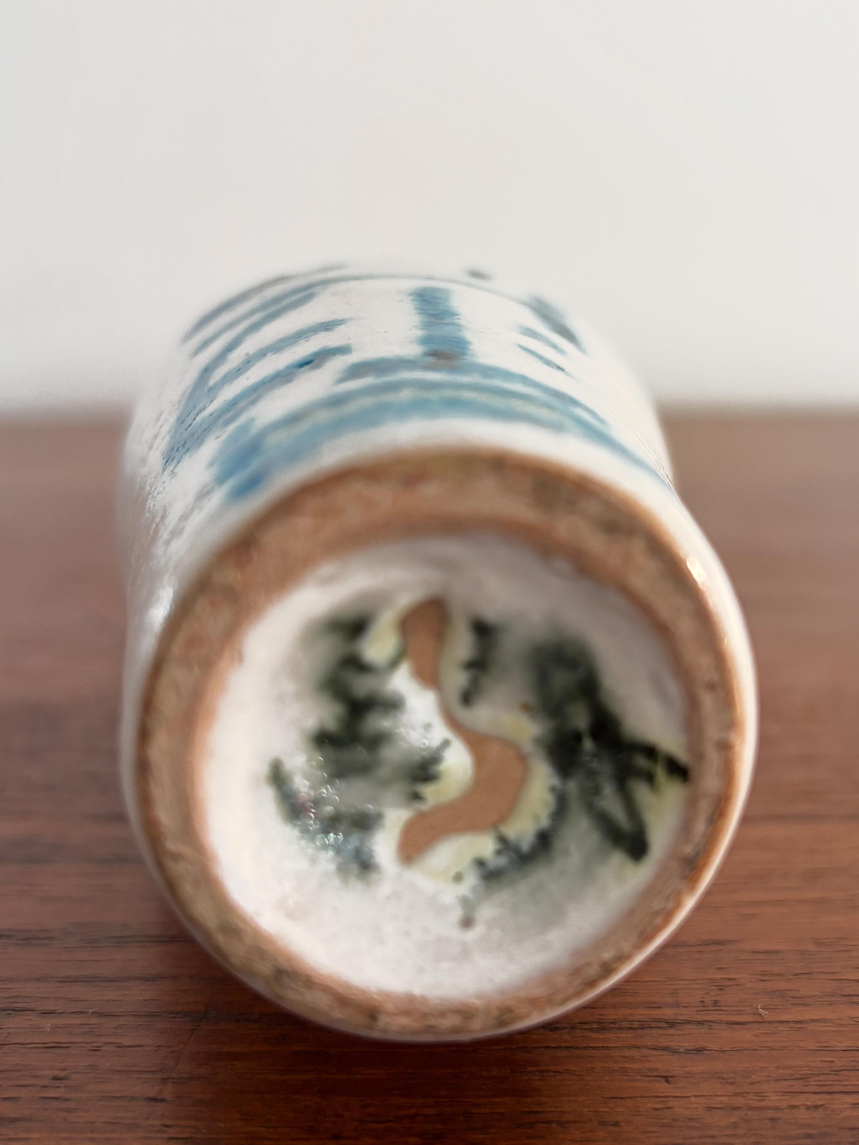 Guido Gambone Italienische Steingut-Keramikvase aus der Jahrhundertmitte 1950er Jahre im Angebot 2