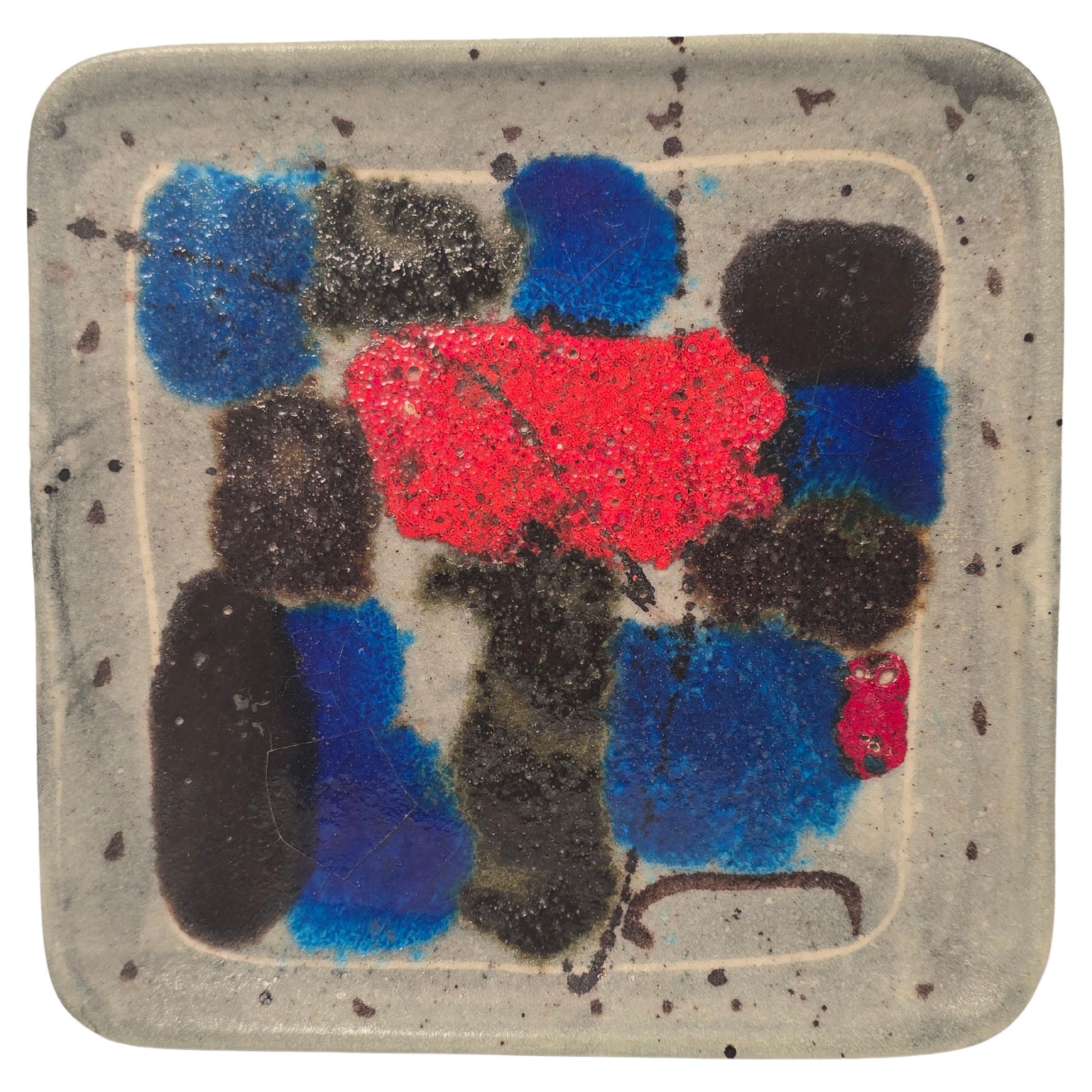 Guido Gambone Italien Kunst Töpferei Vide-Poche Hanging Wall Plaque Teller