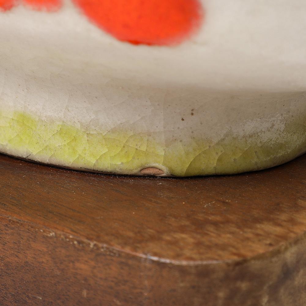 Guido Gambone Lamp, Ceramic, Abstract, Red, White, Chartreuse, Signed For Sale 2
