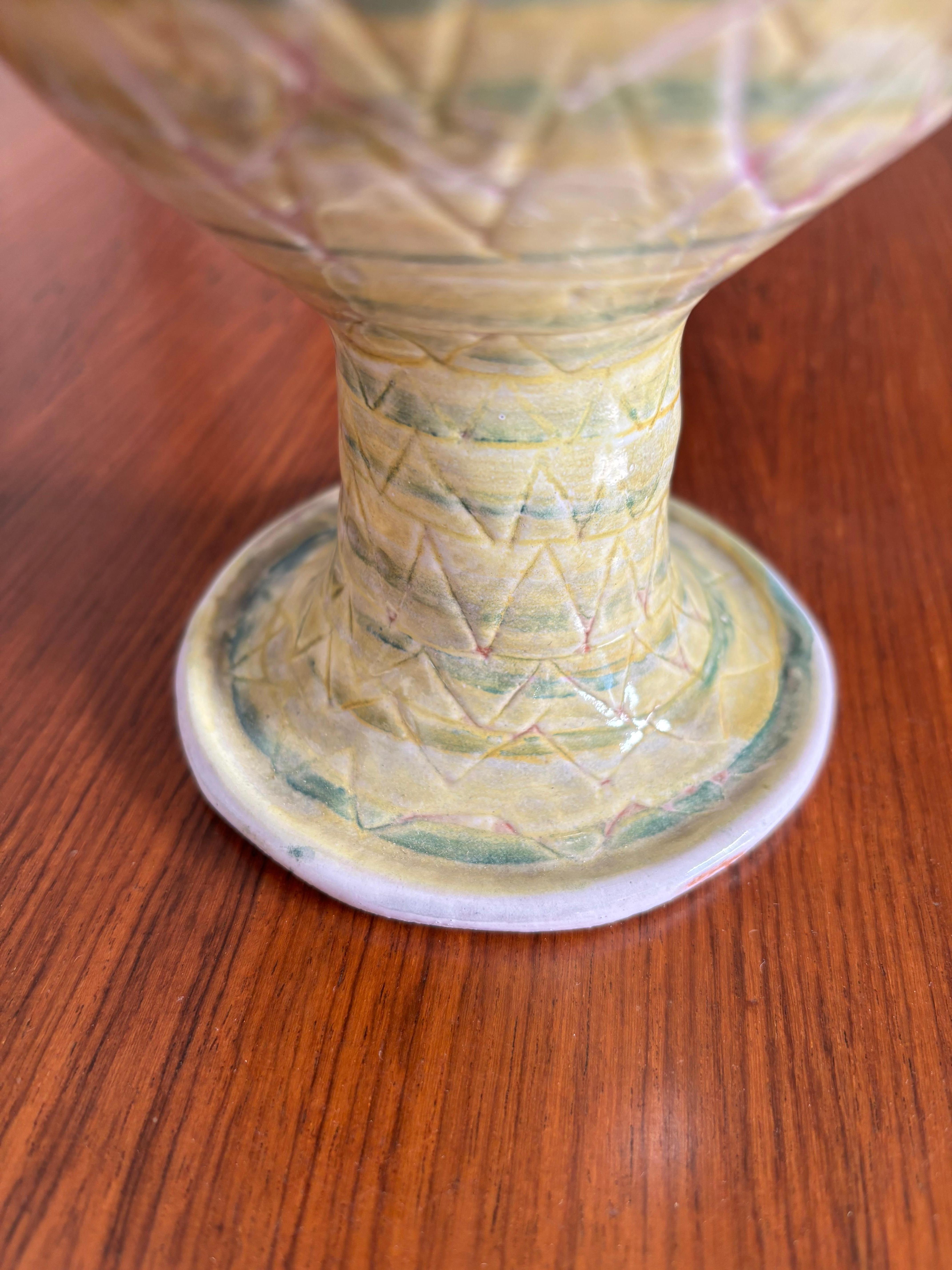 Italienische Keramikvase von Guido Gambone aus der Mitte des Jahrhunderts, 1950er Jahre im Angebot 1