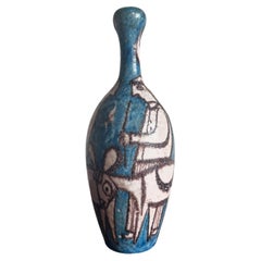 Guido Gambone Midcentury Modern Design Stoneware Ceramic Vase, Italy 1950s