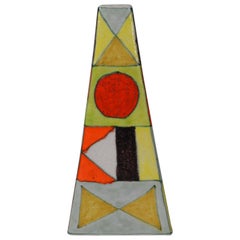 Guido Gambone Rare Vase with a Geometric Decoration