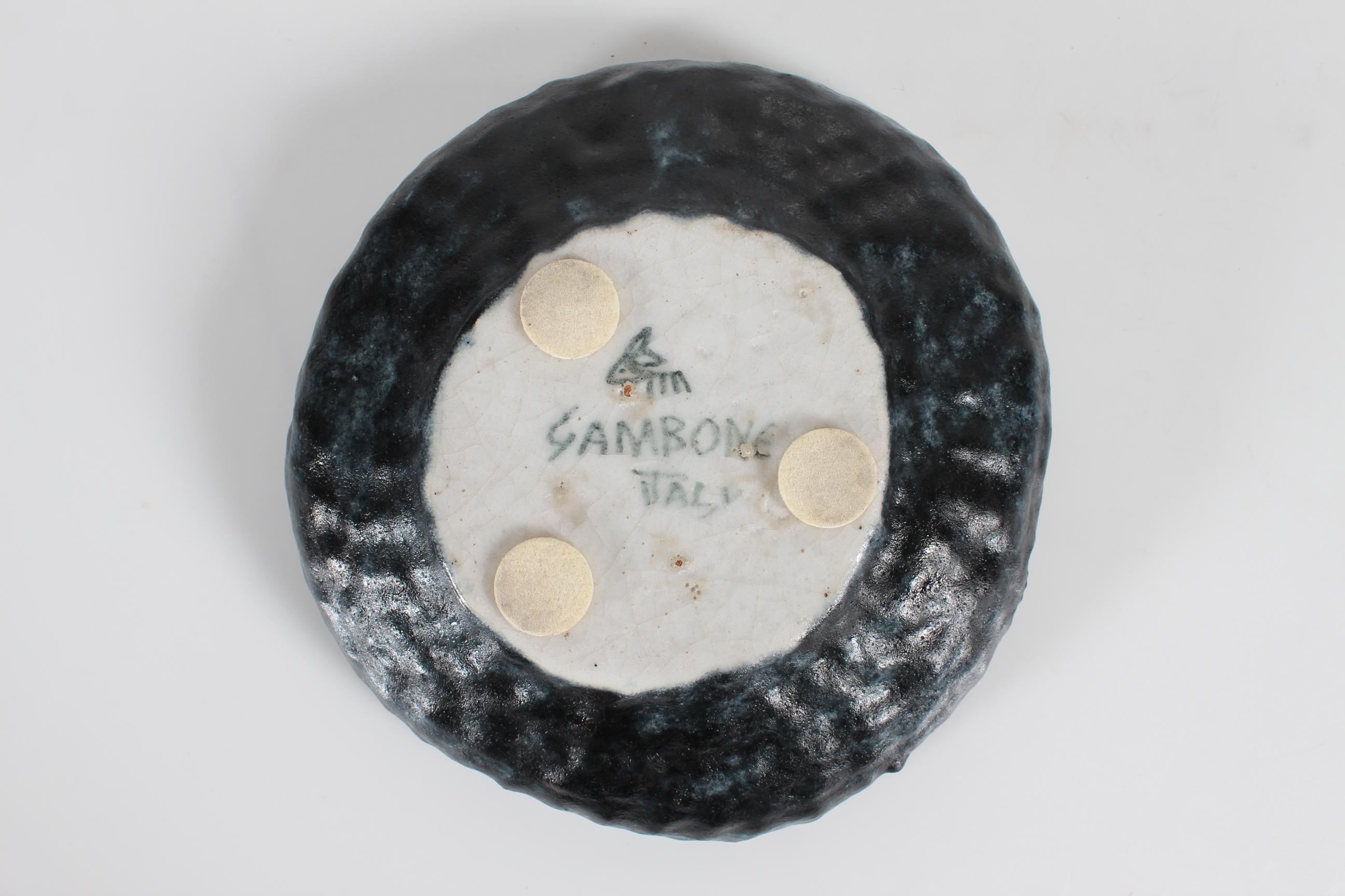 Guido Gambone Cuenco decorativo único de cerámica rústica hecho a mano en Italia Años 50 en venta 1