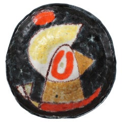 Guido Gambone Ciotola decorativa unica in ceramica rustica realizzata a mano in Italia negli anni '50