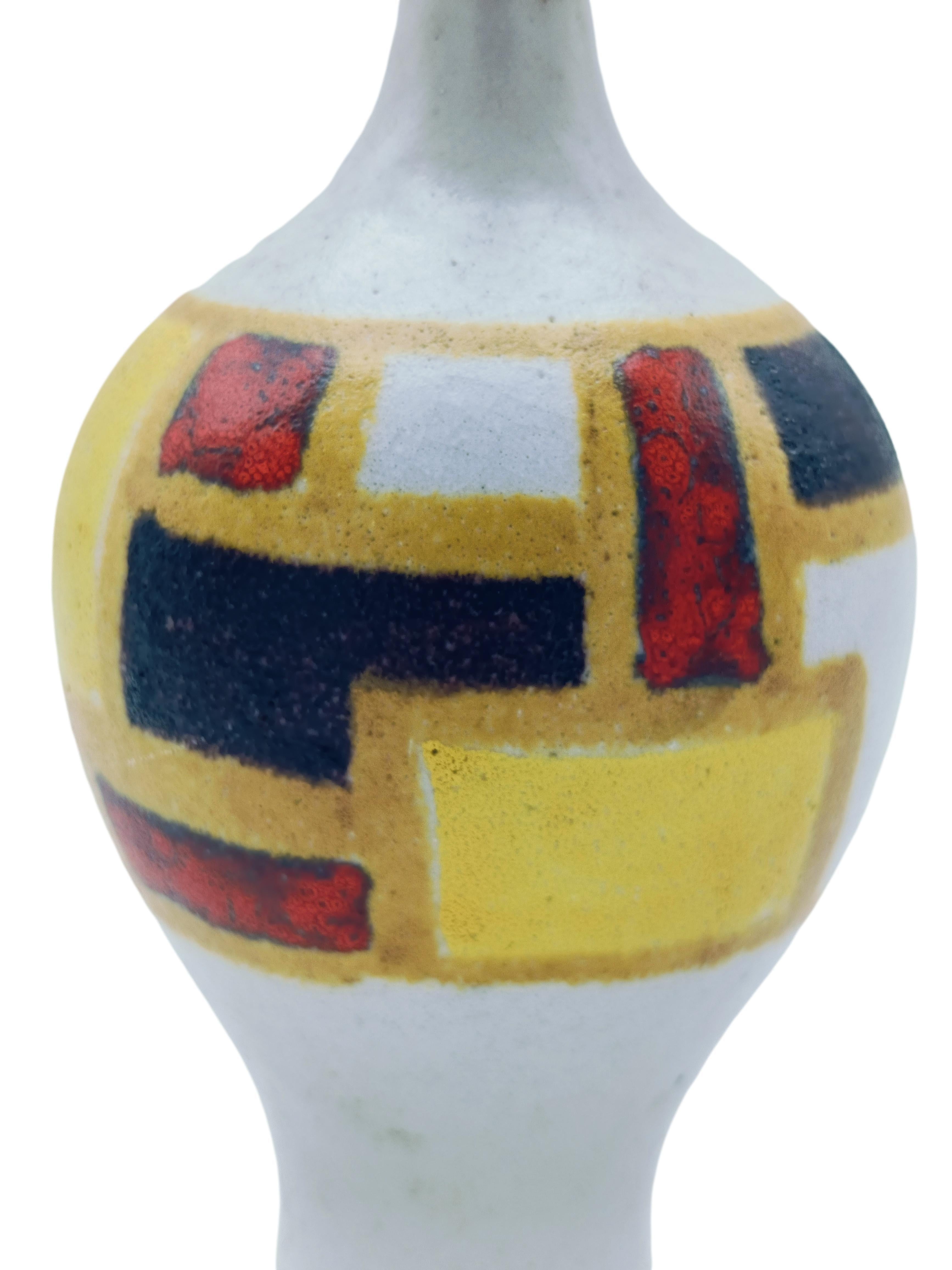 Italian Guido Gambone Vaso a Bottiglia in Terracotta Firmato, Italia 1950s in vendita