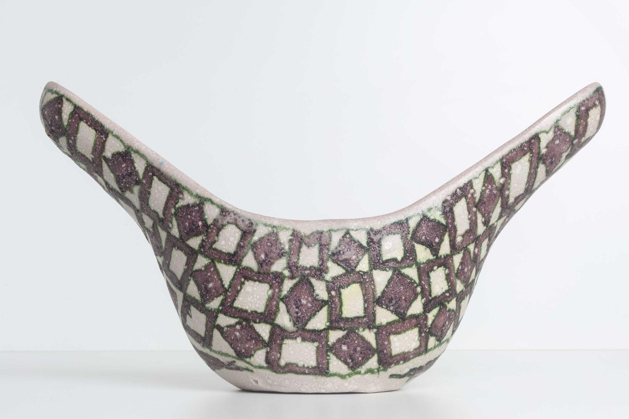 Mid-Century Modern Guido Gambone Vessel Glazed Stoneware Italy, 1955 For Sale