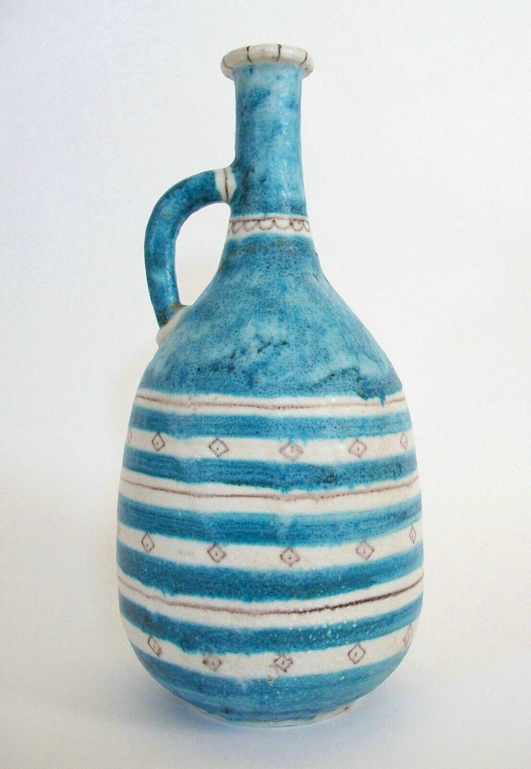 Mid-Century Modern GUIDO GAMBONE, VIETRI, Monumental Glazed Ceramic Vessel, Italy, Circa 1950's For Sale
