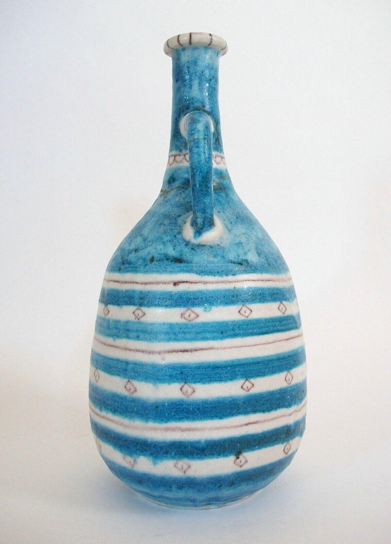 Hand-Crafted GUIDO GAMBONE, VIETRI, Monumental Glazed Ceramic Vessel, Italy, Circa 1950's For Sale