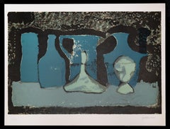 Pots dans l'abat-jour - Lithographie originale de Guido Mirimao - 1970 environ
