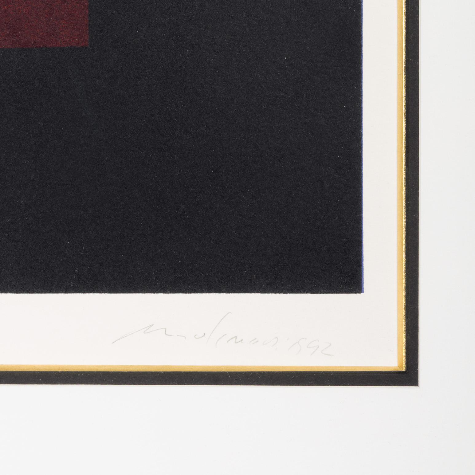 Deux Marrons - Gray Abstract Print by Guido Molinari